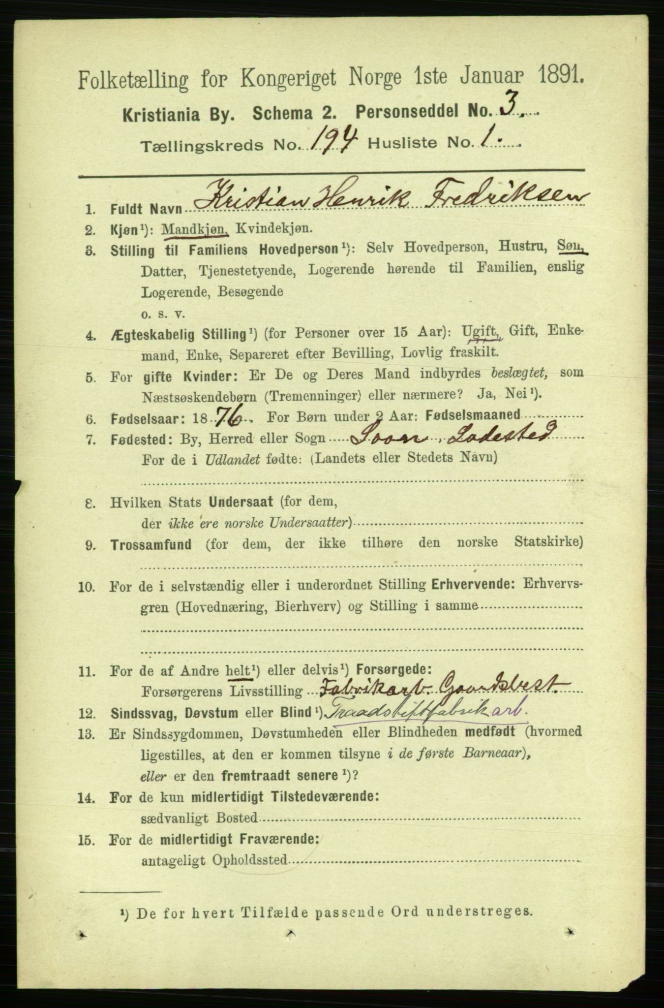 RA, 1891 census for 0301 Kristiania, 1891, p. 116903