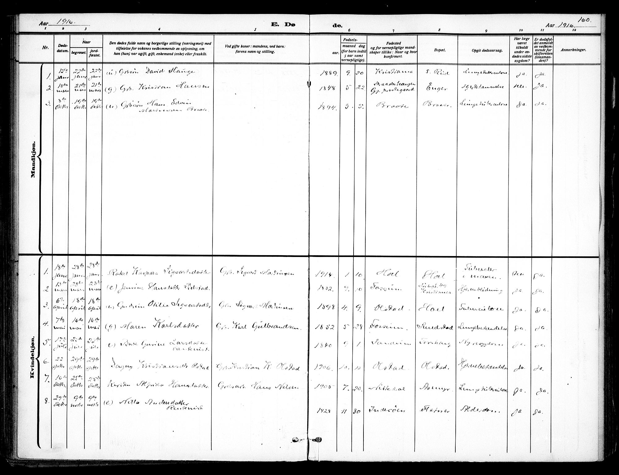 Gjerdrum prestekontor Kirkebøker, SAO/A-10412b/F/Fa/L0009: Parish register (official) no. I 9, 1881-1916, p. 160