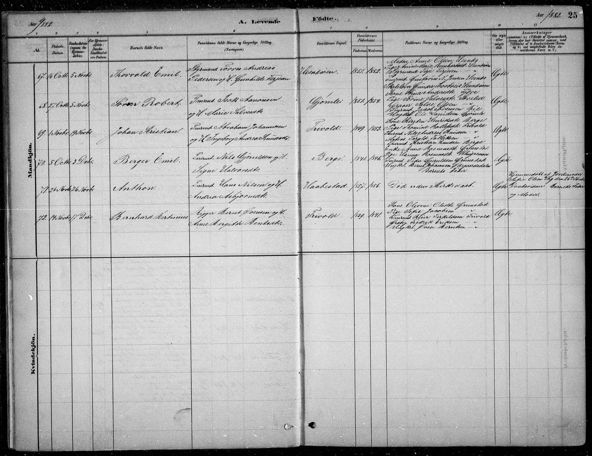 Fjære sokneprestkontor, AV/SAK-1111-0011/F/Fb/L0011: Parish register (copy) no. B 11, 1881-1905, p. 25