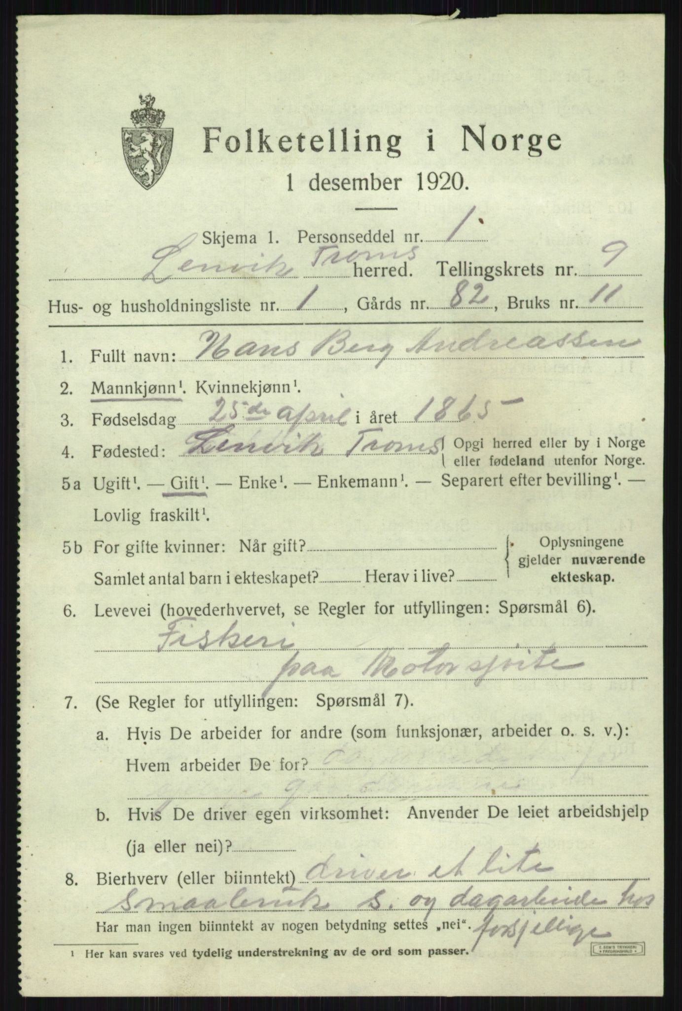 SATØ, 1920 census for Lenvik, 1920, p. 12286