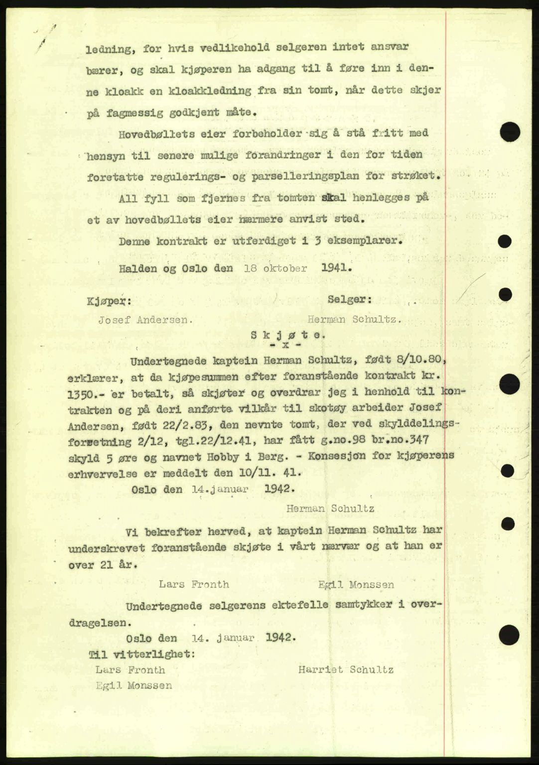 Idd og Marker sorenskriveri, AV/SAO-A-10283/G/Gb/Gbb/L0005: Mortgage book no. A5, 1941-1943, Diary no: : 128/1942