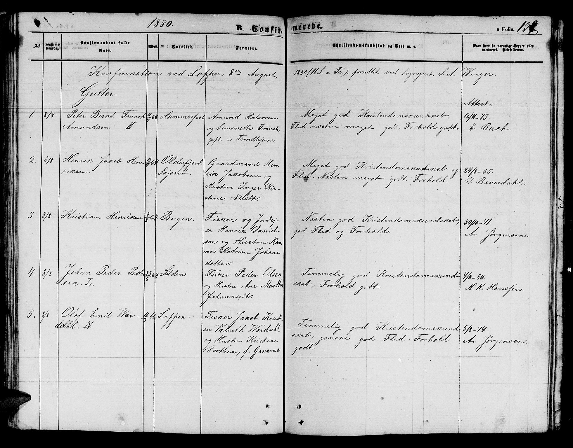 Loppa sokneprestkontor, SATØ/S-1339/H/Hb/L0002klokker: Parish register (copy) no. 2, 1850-1880, p. 138