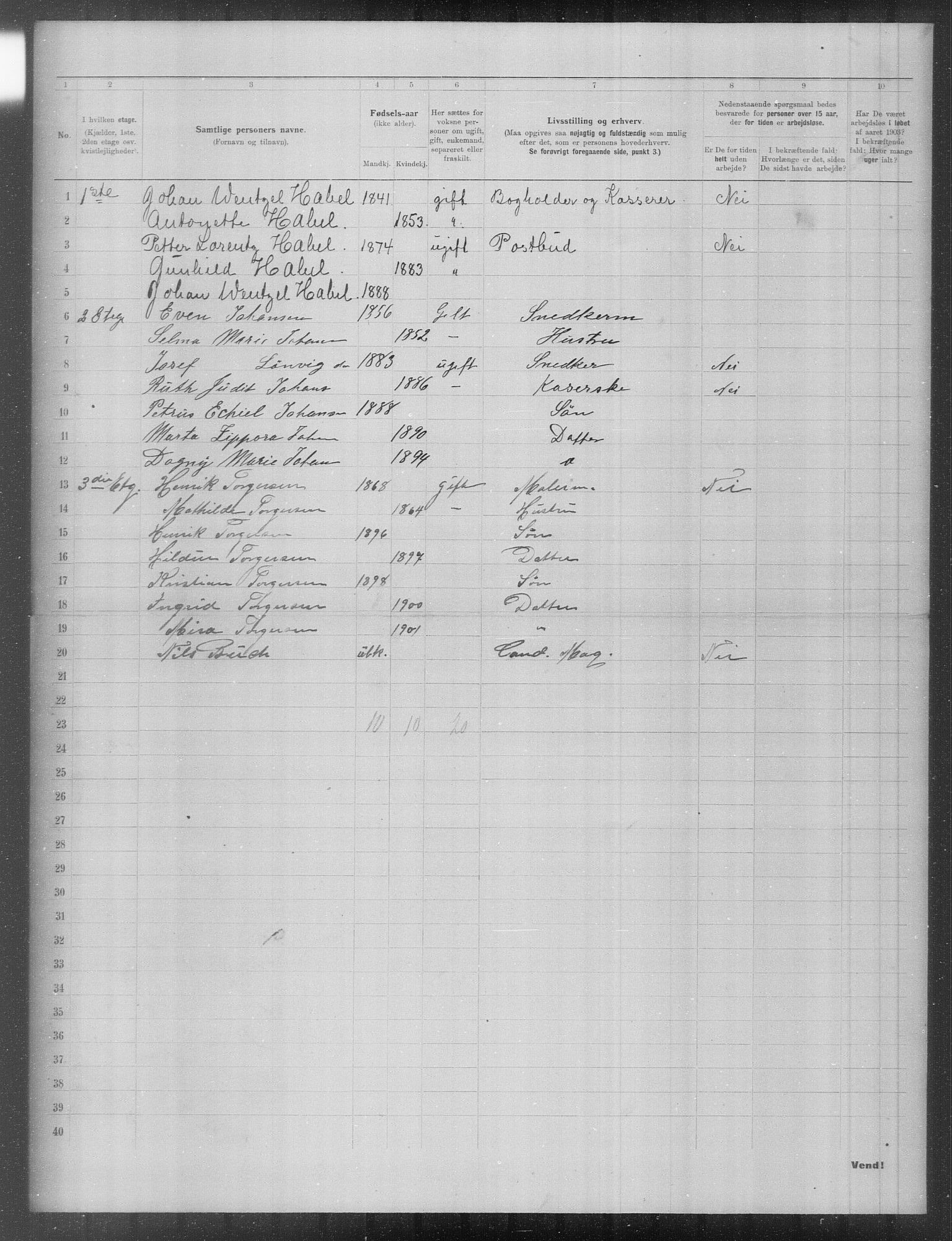 OBA, Municipal Census 1903 for Kristiania, 1903, p. 15443