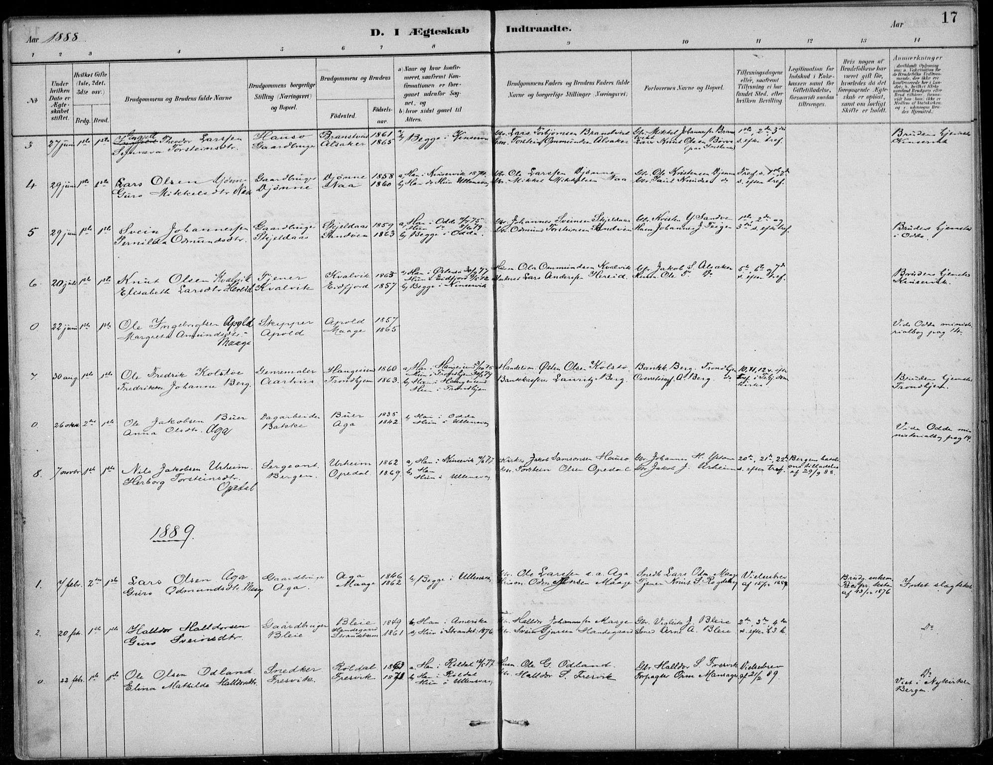 Ullensvang sokneprestembete, AV/SAB-A-78701/H/Haa: Parish register (official) no. B  3, 1882-1911, p. 17