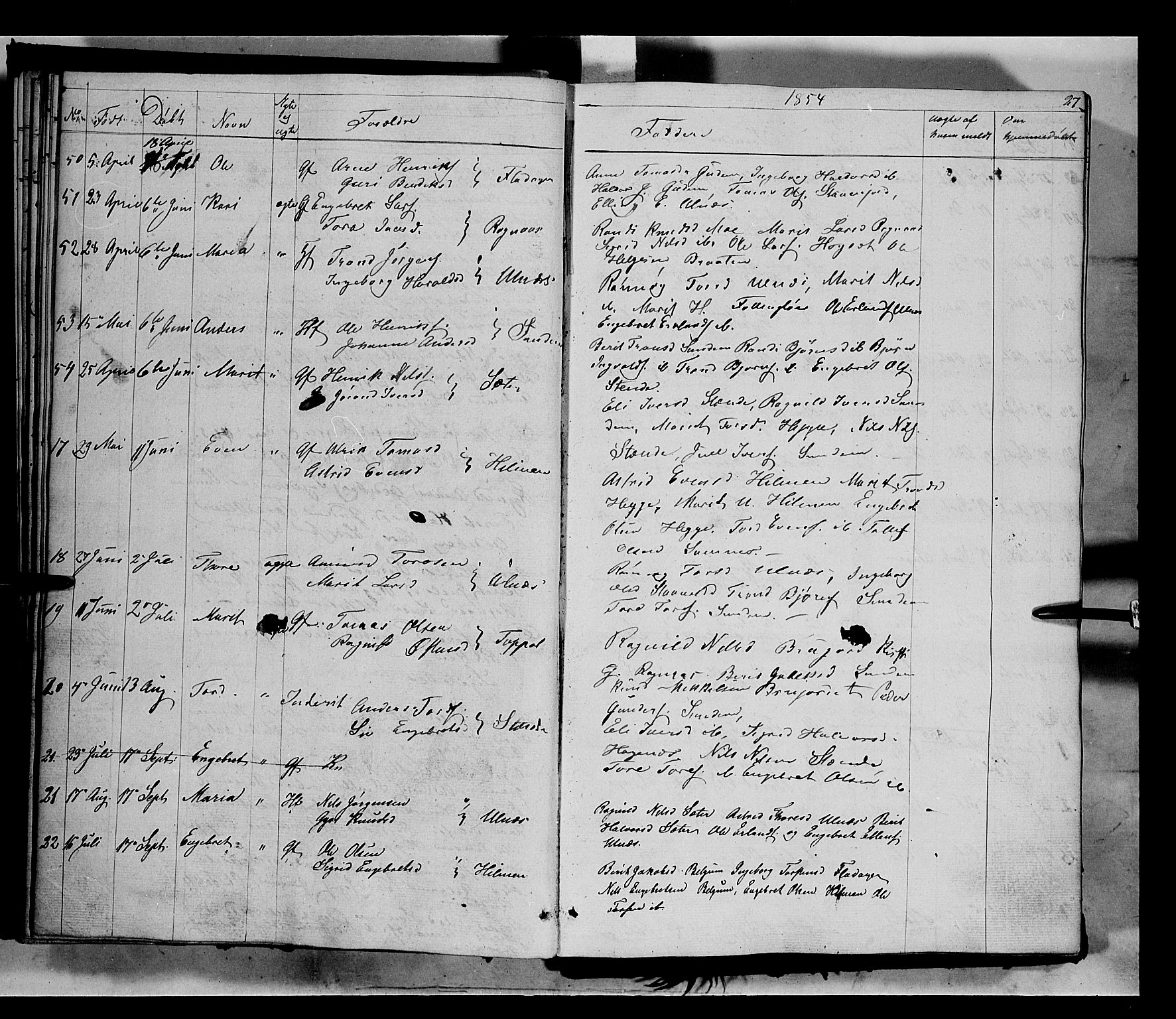 Nord-Aurdal prestekontor, AV/SAH-PREST-132/H/Ha/Haa/L0006: Parish register (official) no. 6, 1842-1863, p. 27