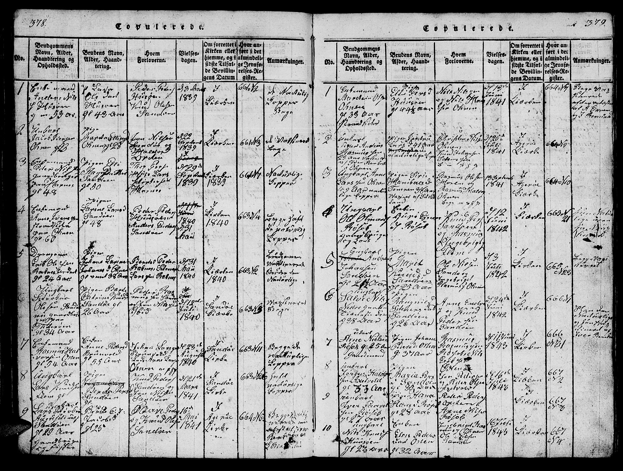 Ministerialprotokoller, klokkerbøker og fødselsregistre - Møre og Romsdal, AV/SAT-A-1454/561/L0731: Parish register (copy) no. 561C01, 1817-1867, p. 378-379