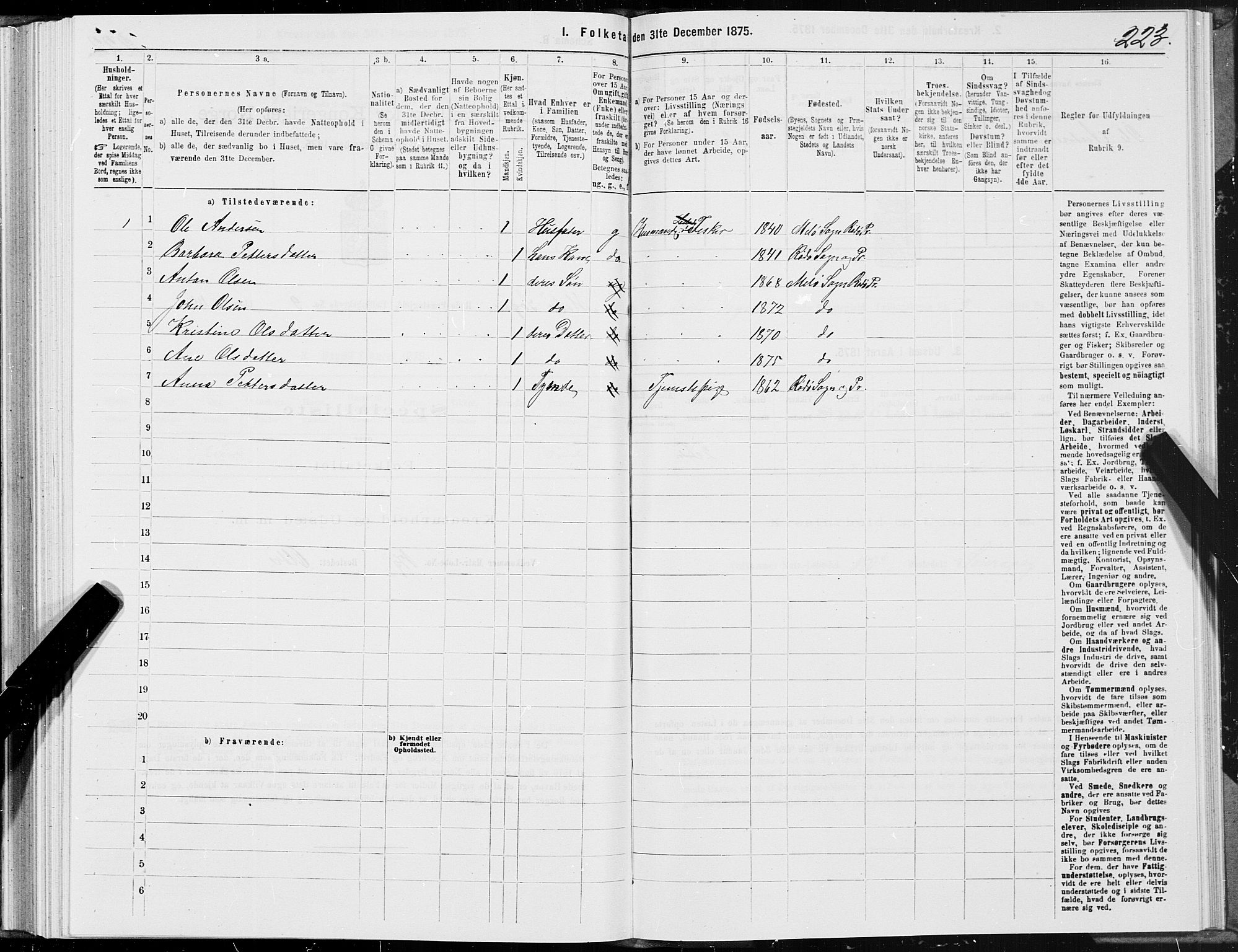 SAT, 1875 census for 1836P Rødøy, 1875, p. 4223