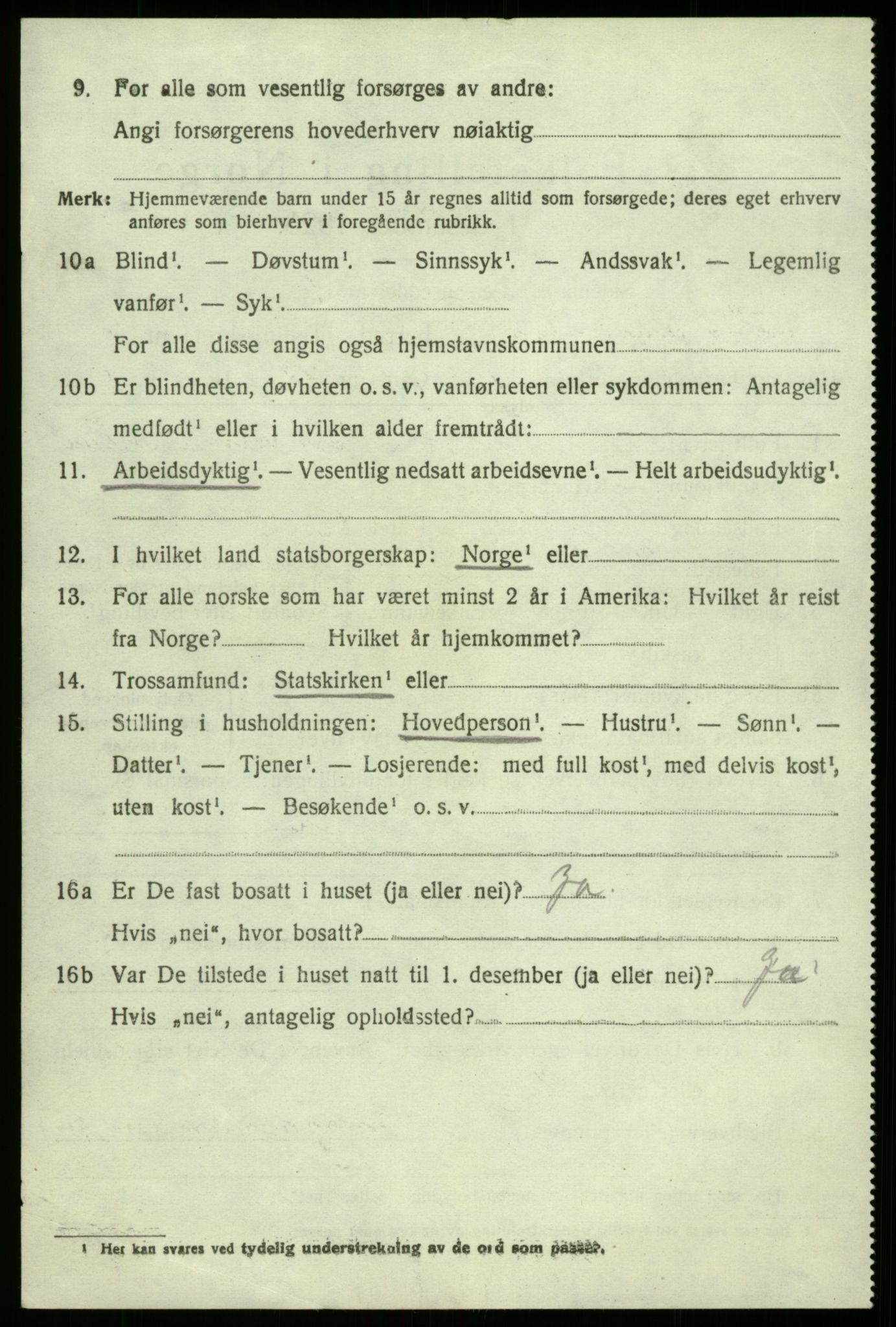 SAB, 1920 census for Hålandsdal, 1920, p. 1255