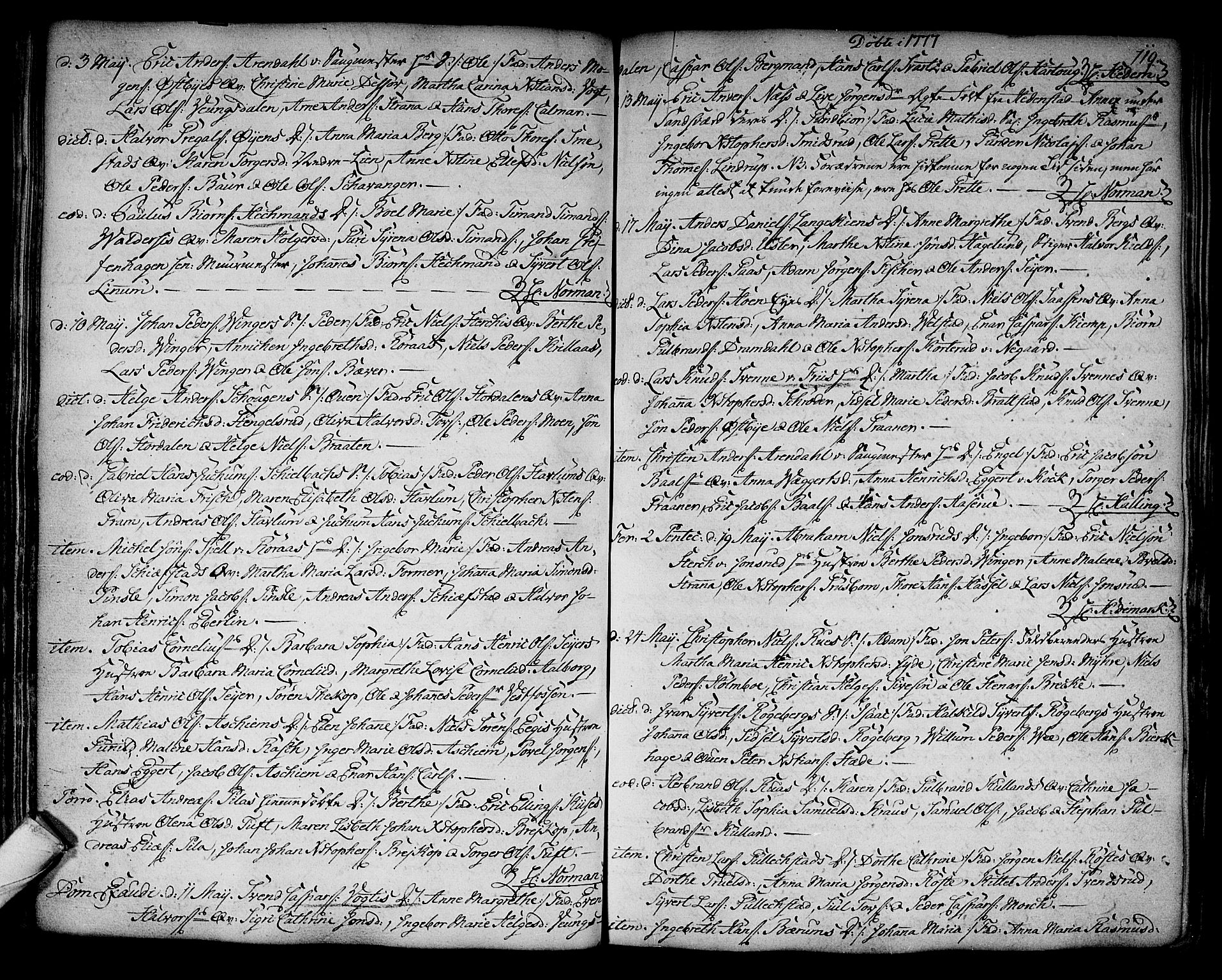 Kongsberg kirkebøker, SAKO/A-22/F/Fa/L0005: Parish register (official) no. I 5, 1769-1782, p. 119