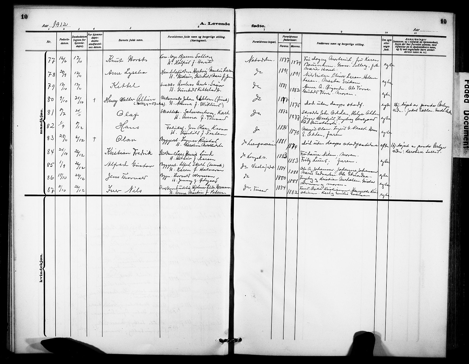 Notodden kirkebøker, AV/SAKO-A-290/G/Ga/L0001: Parish register (copy) no. 1, 1912-1923, p. 10