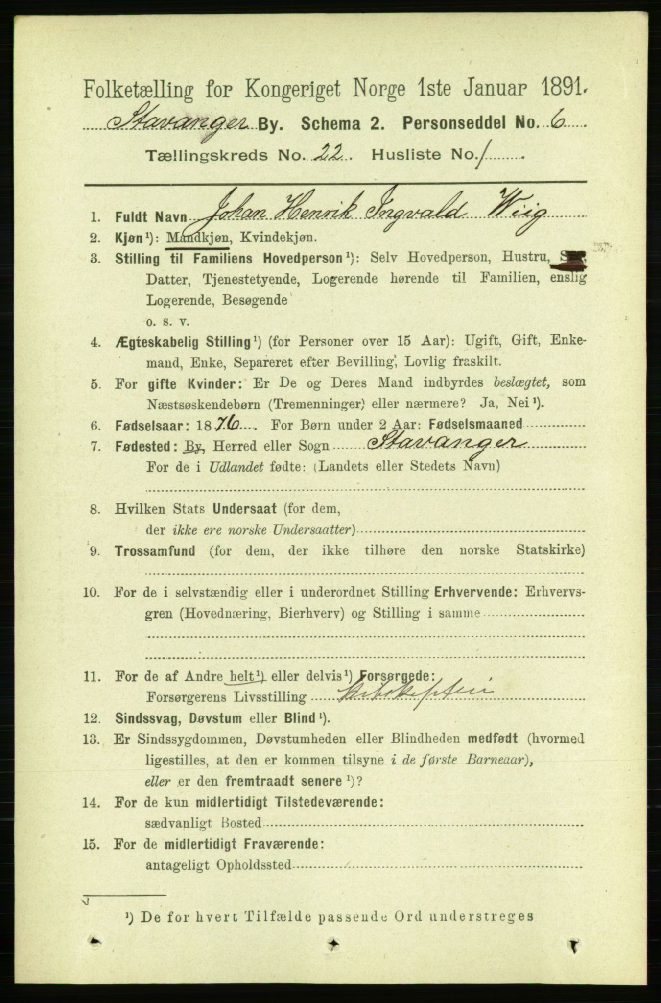 RA, 1891 census for 1103 Stavanger, 1891, p. 24121