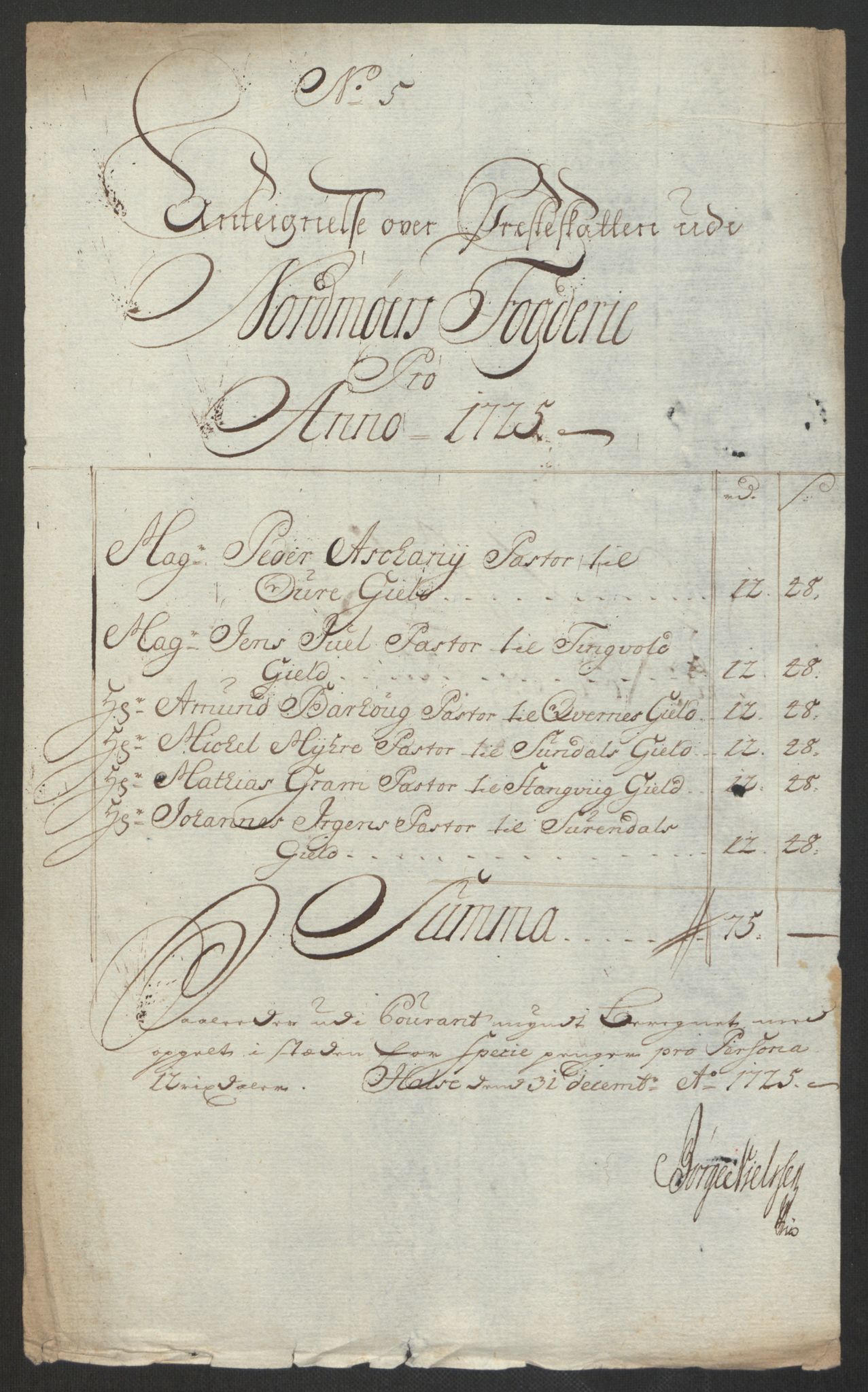 Rentekammeret inntil 1814, Reviderte regnskaper, Fogderegnskap, RA/EA-4092/R56/L3758: Fogderegnskap Nordmøre, 1725, p. 107