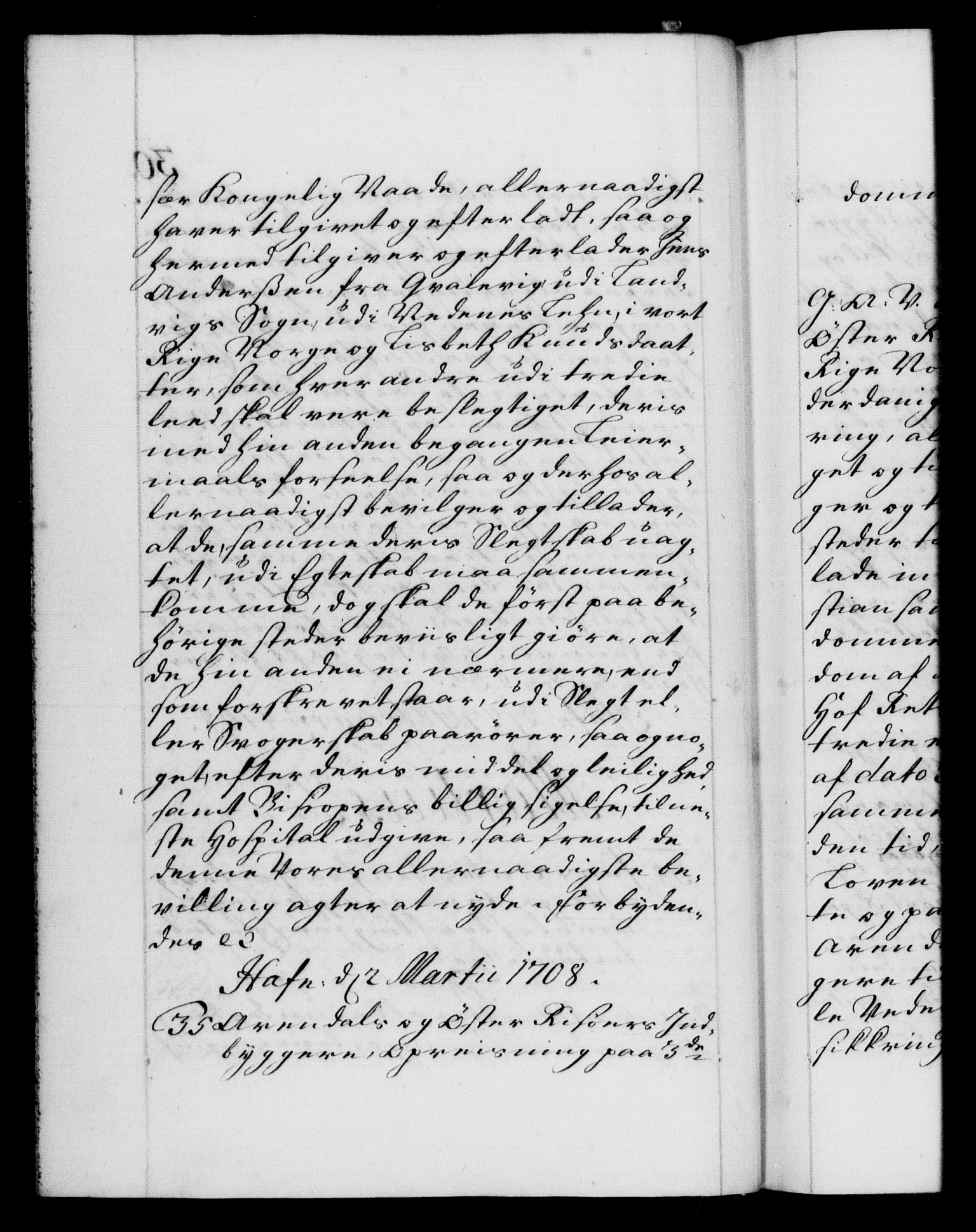 Danske Kanselli 1572-1799, RA/EA-3023/F/Fc/Fca/Fcaa/L0020: Norske registre, 1708-1711, p. 30b