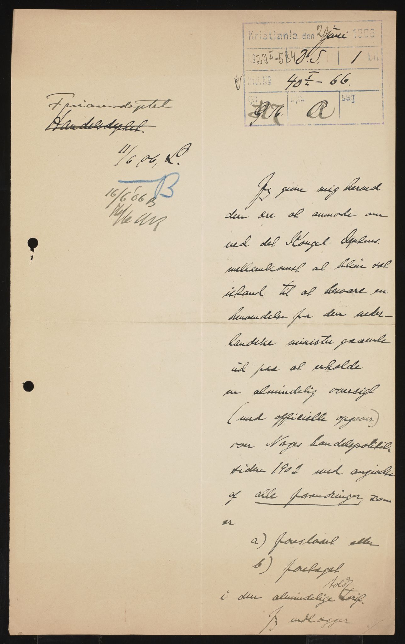 Utenriksdepartementet, RA/S-2259, 1873-1919, p. 199