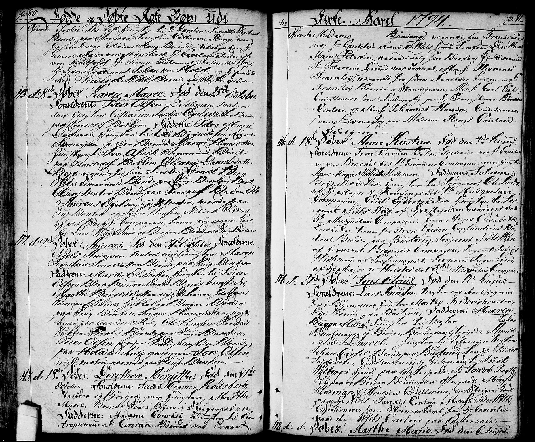 Halden prestekontor Kirkebøker, SAO/A-10909/F/Fa/L0002: Parish register (official) no. I 2, 1792-1812, p. 80-81