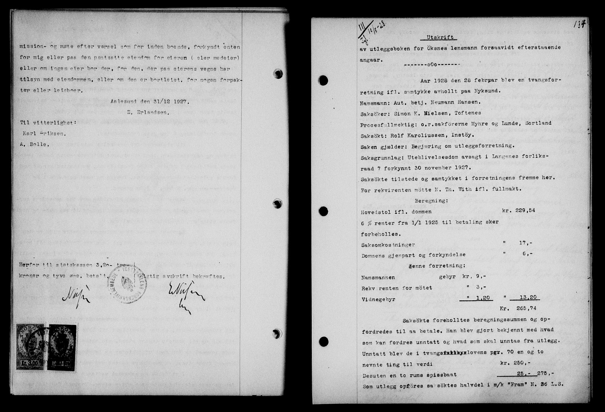 Vesterålen sorenskriveri, SAT/A-4180/1/2/2Ca/L0046: Mortgage book no. 39, 1928-1928, Deed date: 10.05.1928