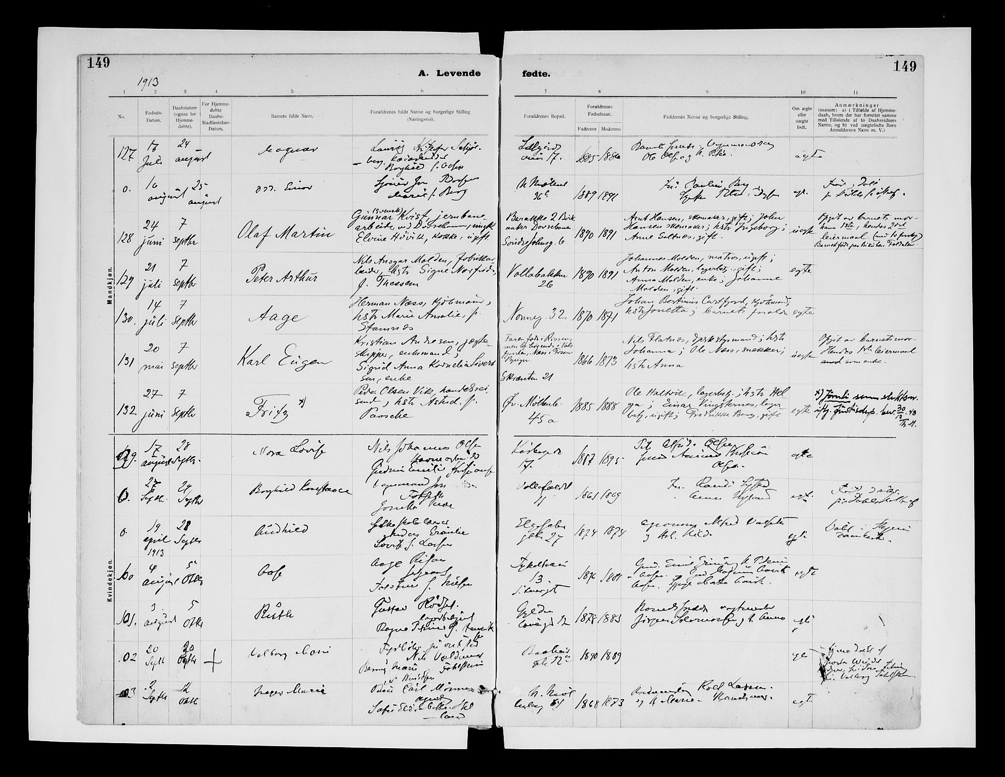 Ministerialprotokoller, klokkerbøker og fødselsregistre - Sør-Trøndelag, AV/SAT-A-1456/604/L0203: Parish register (official) no. 604A23, 1908-1916, p. 149