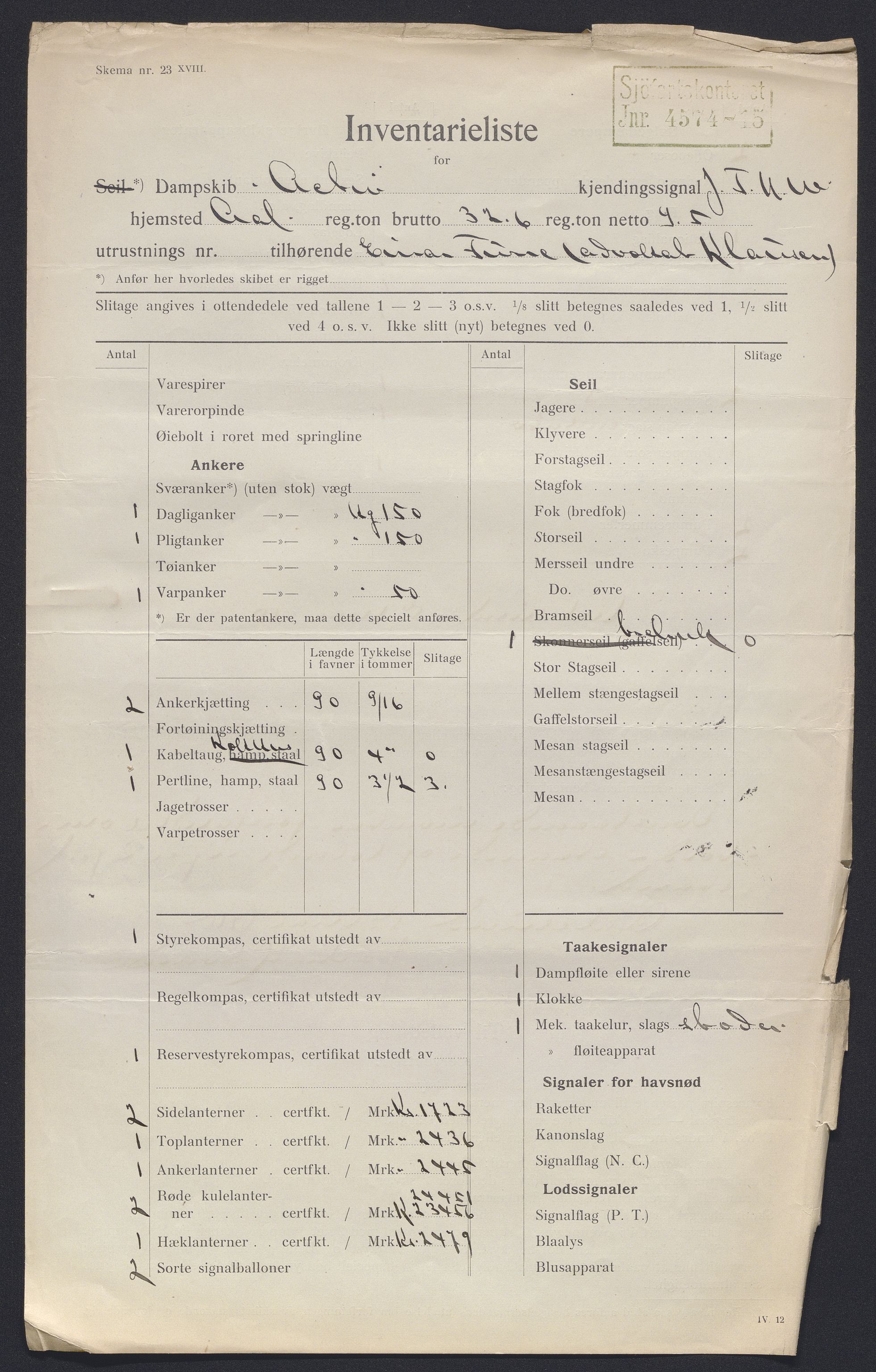 Sjøfartsdirektoratet med forløpere, skipsmapper slettede skip, AV/RA-S-4998/F/Fa/L0002: --, 1873-1923, p. 120