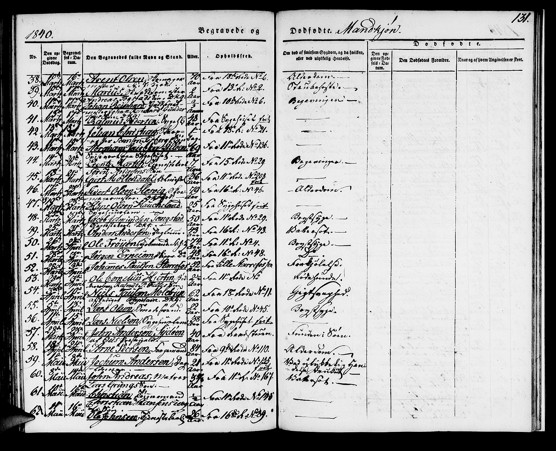 Domkirken sokneprestembete, AV/SAB-A-74801/H/Haa/L0015: Parish register (official) no. A 14, 1835-1840, p. 131