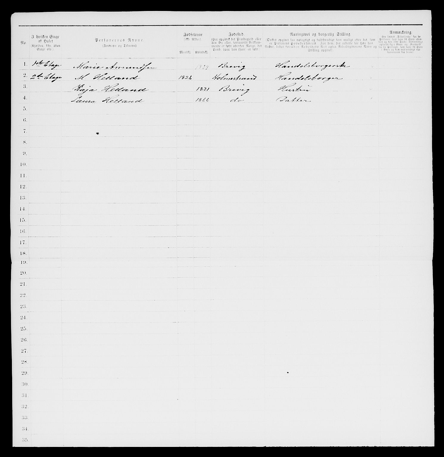 SAKO, 1885 census for 0804 Brevik, 1885, p. 262