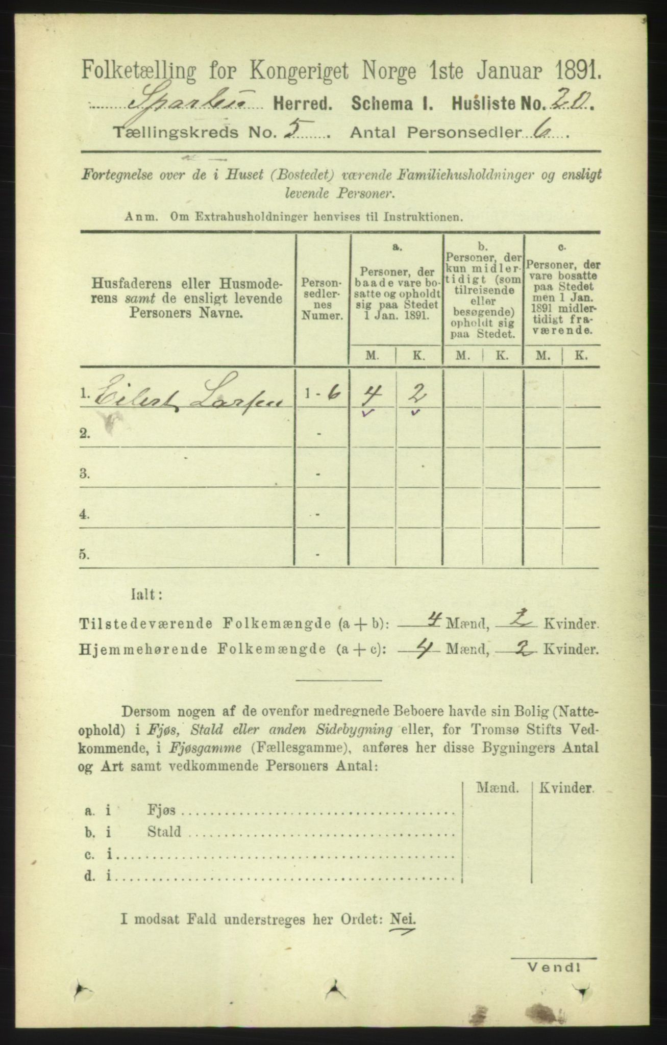 RA, 1891 census for 1731 Sparbu, 1891, p. 1600