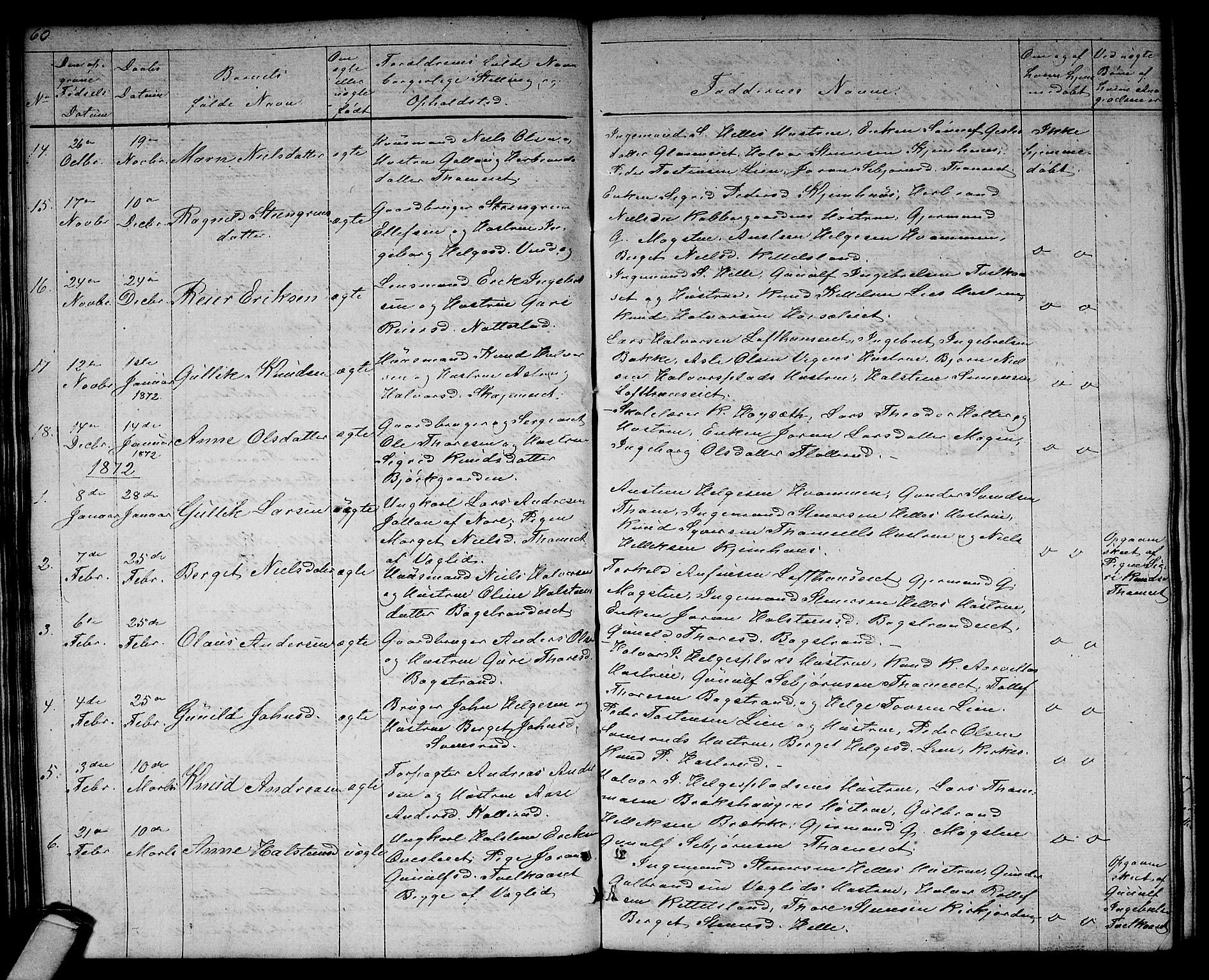Rollag kirkebøker, SAKO/A-240/G/Gb/L0001: Parish register (copy) no. II 1, 1836-1877, p. 60