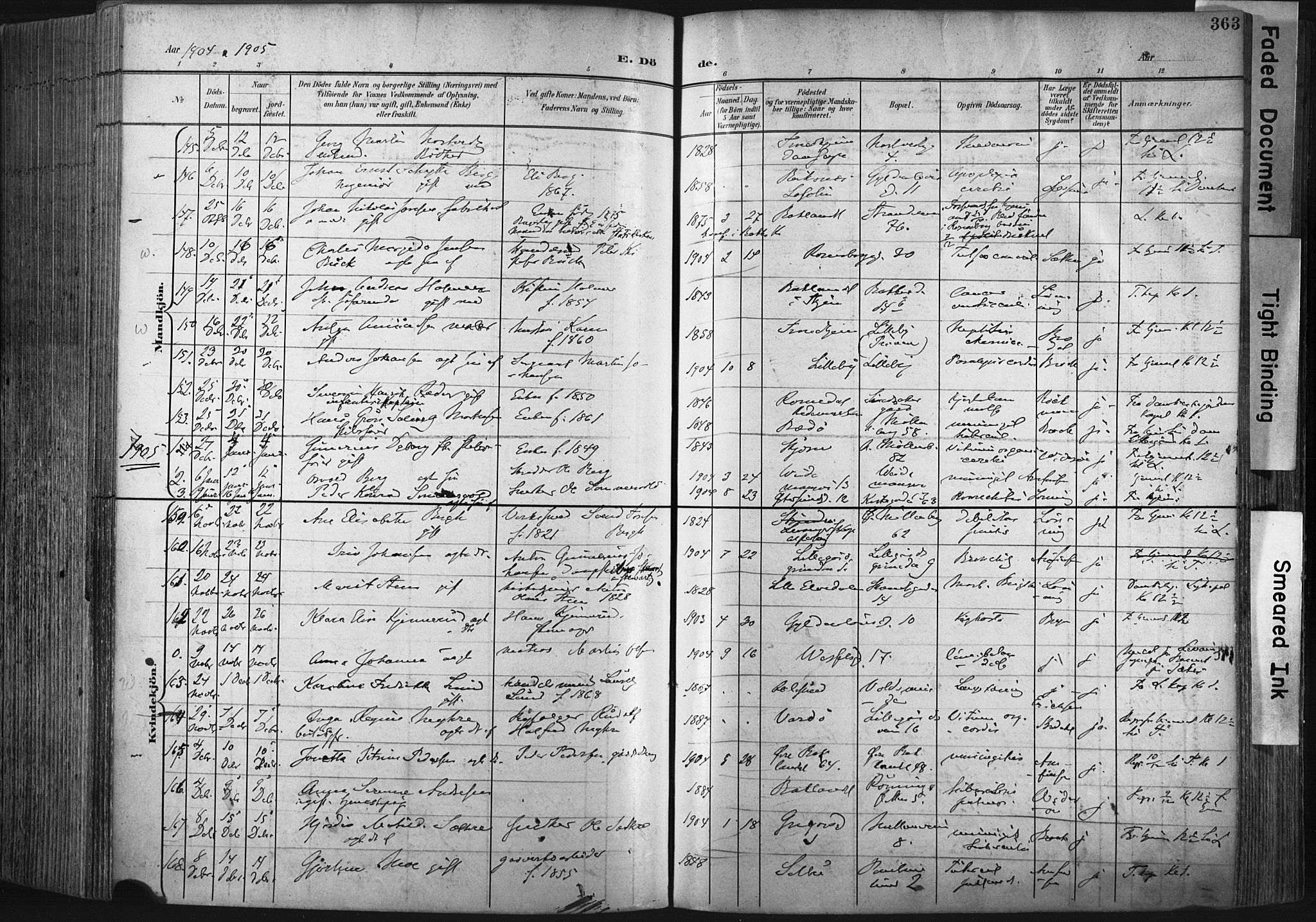 Ministerialprotokoller, klokkerbøker og fødselsregistre - Sør-Trøndelag, AV/SAT-A-1456/604/L0201: Parish register (official) no. 604A21, 1901-1911, p. 363