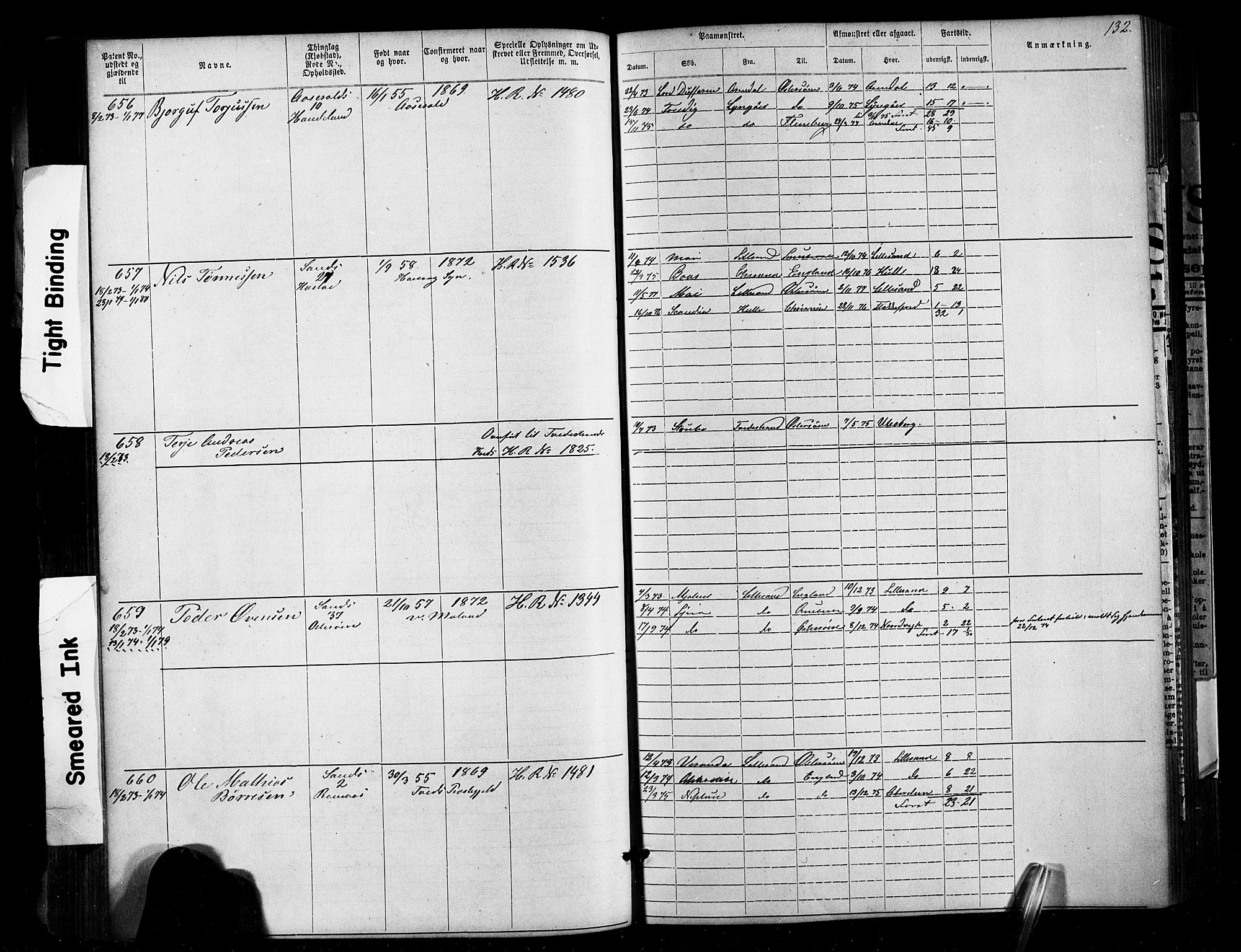 Lillesand mønstringskrets, SAK/2031-0014/F/Fa/L0002: Annotasjonsrulle nr 1-1910 med register, W-8, 1868-1891, p. 135