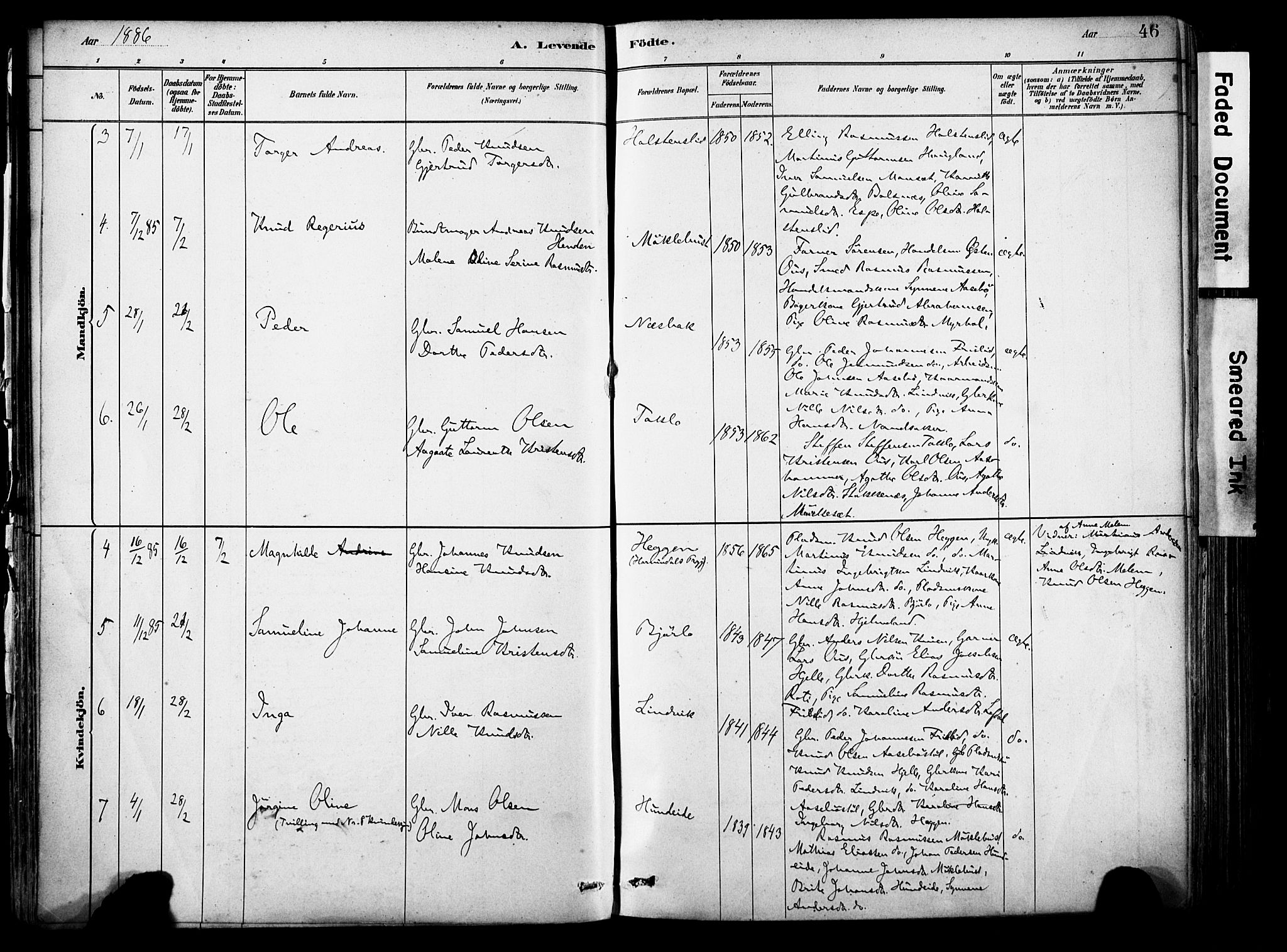 Eid sokneprestembete, AV/SAB-A-82301/H/Haa/Haab/L0001: Parish register (official) no. B 1, 1879-1906, p. 46