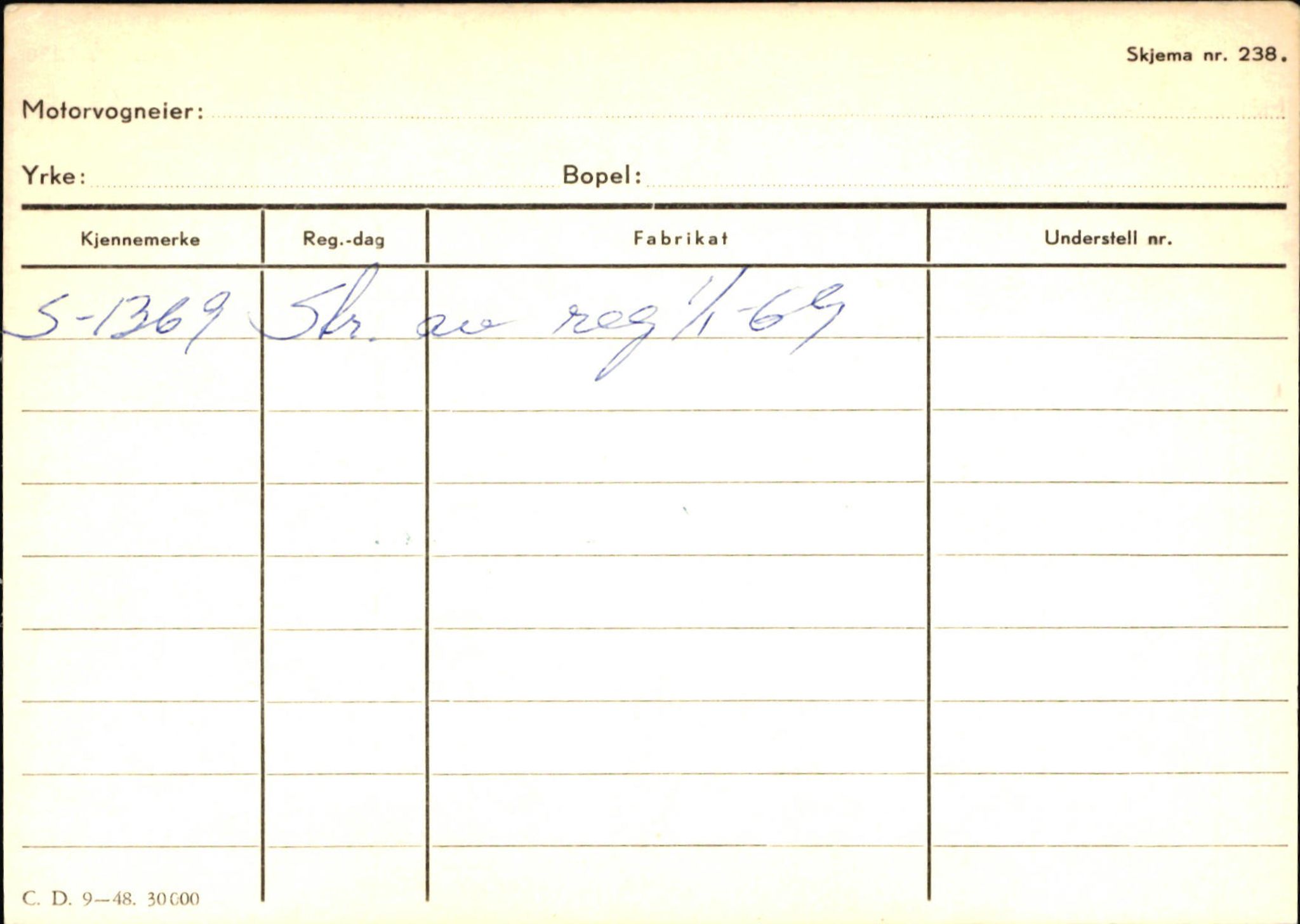 Statens vegvesen, Sogn og Fjordane vegkontor, SAB/A-5301/4/F/L0144: Registerkort Vågsøy A-R, 1945-1975, p. 693