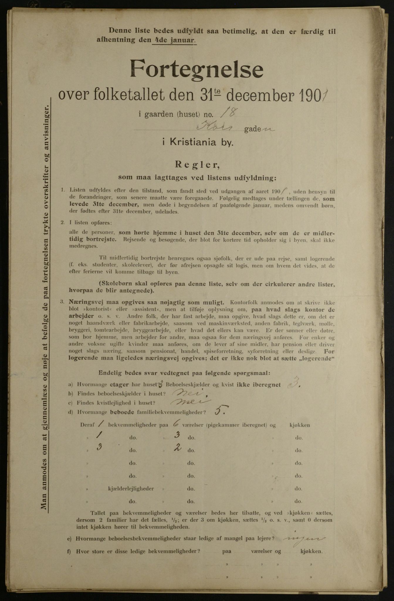 OBA, Municipal Census 1901 for Kristiania, 1901, p. 8255