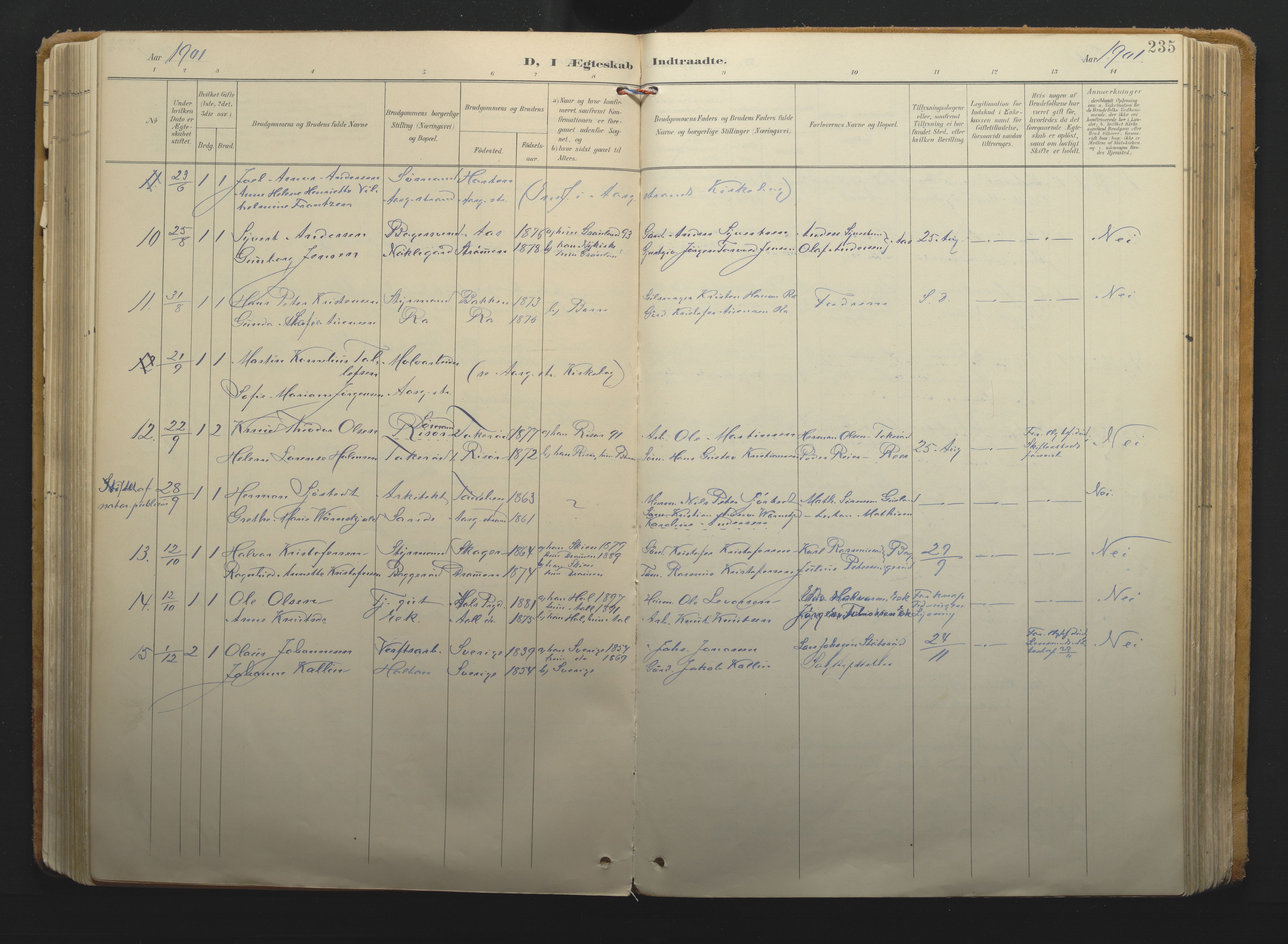 Borre kirkebøker, AV/SAKO-A-338/F/Fa/L0011: Parish register (official) no. I 11, 1897-1921, p. 235