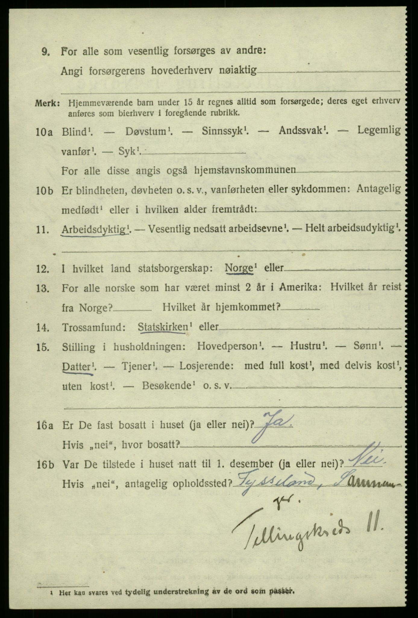 SAB, 1920 census for Samnanger, 1920, p. 4110