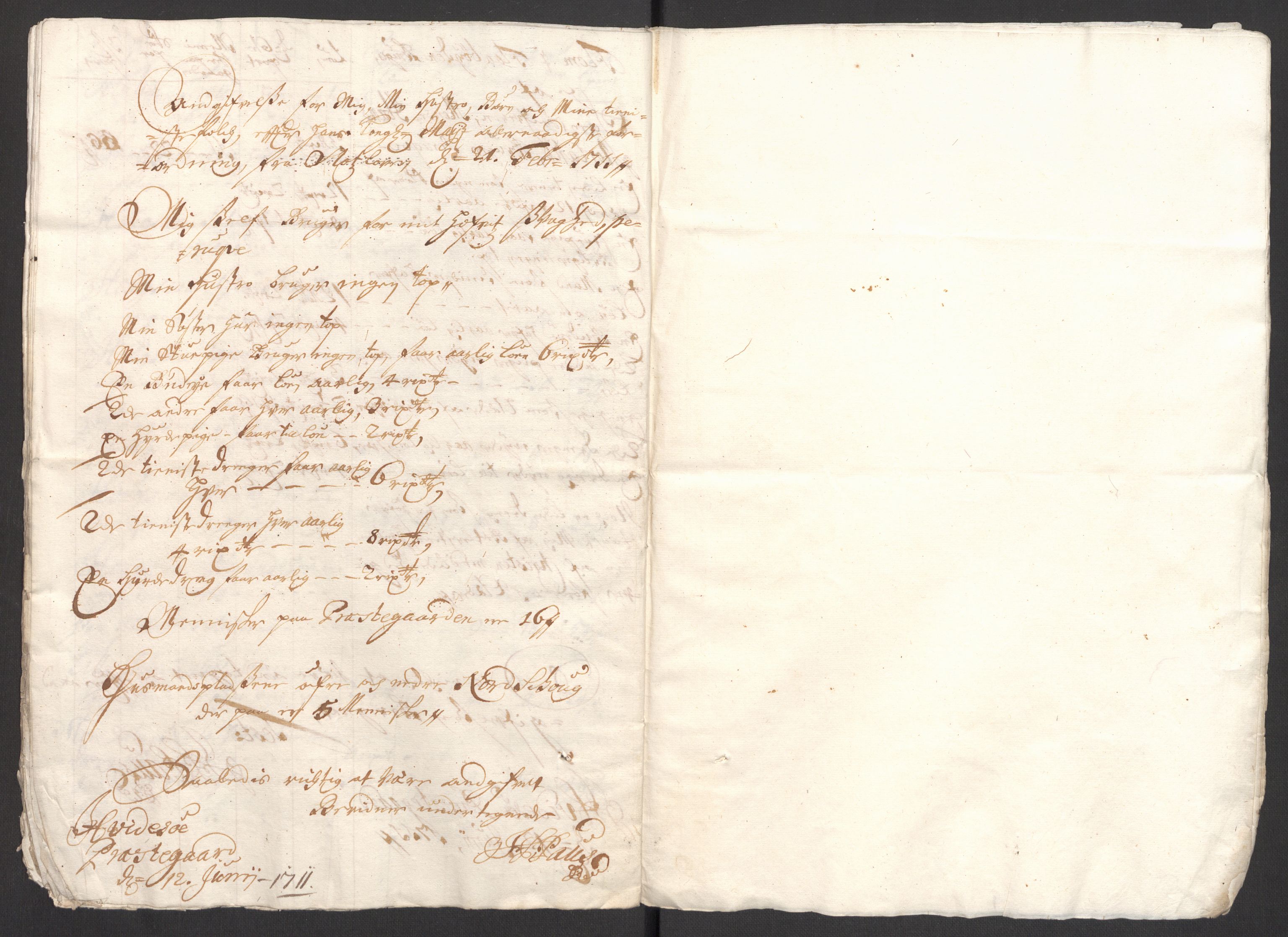 Rentekammeret inntil 1814, Reviderte regnskaper, Fogderegnskap, AV/RA-EA-4092/R36/L2121: Fogderegnskap Øvre og Nedre Telemark og Bamble, 1711, p. 204