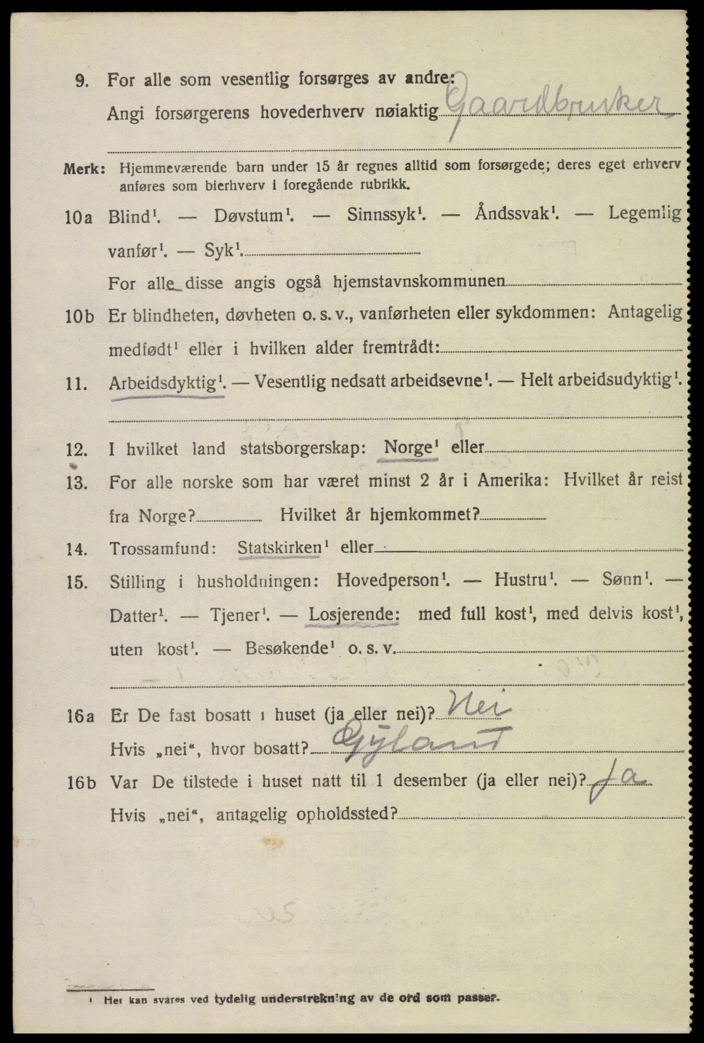 SAK, 1920 census for Feda, 1920, p. 940