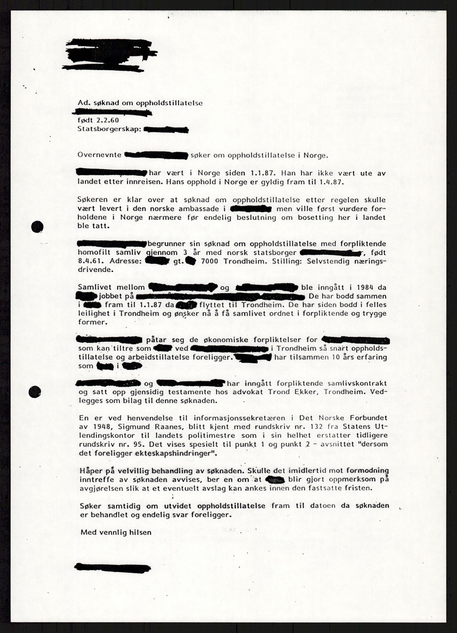 Det Norske Forbundet av 1948/Landsforeningen for Lesbisk og Homofil Frigjøring, AV/RA-PA-1216/A/Ag/L0003: Tillitsvalgte og medlemmer, 1952-1992, p. 304