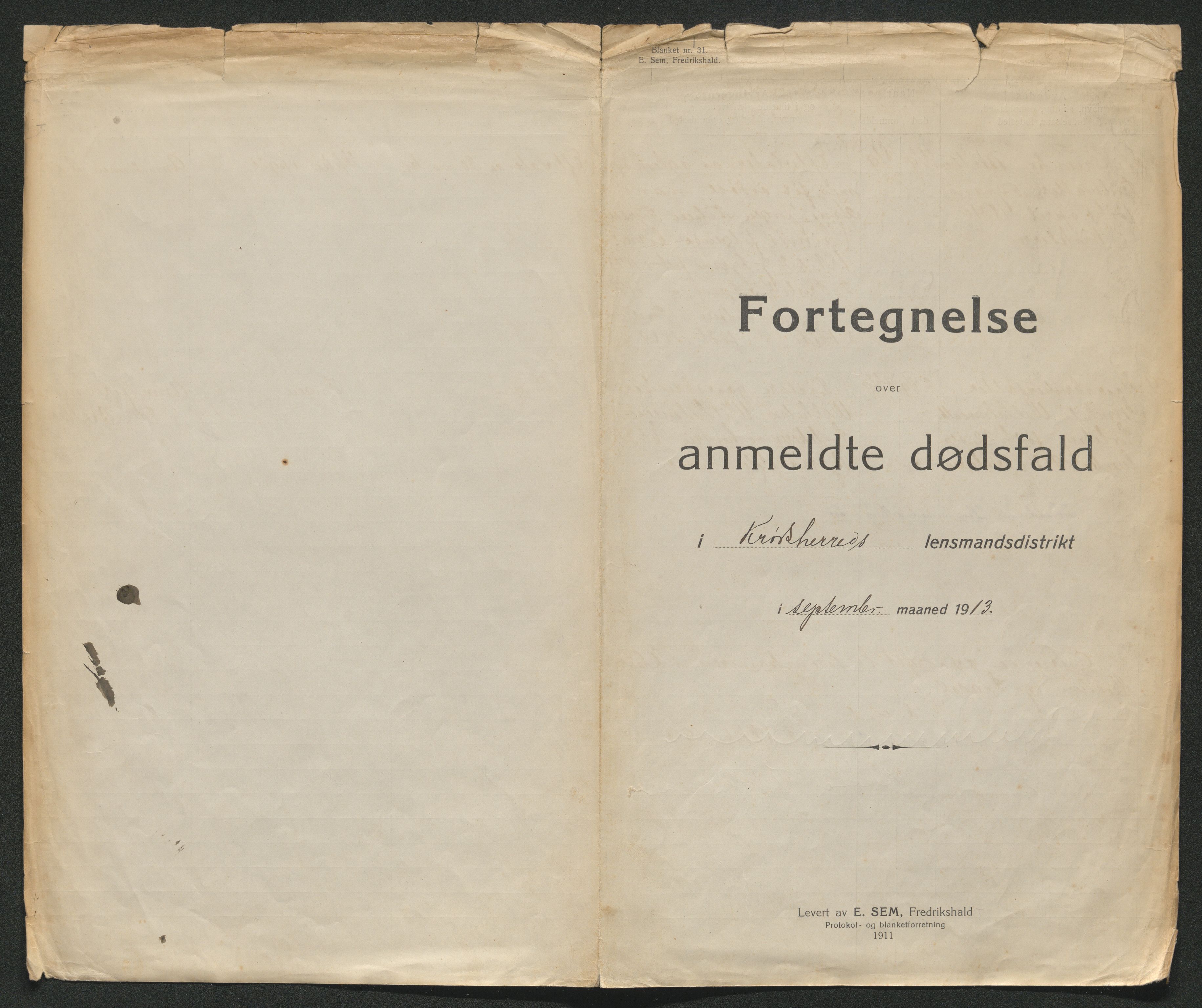 Eiker, Modum og Sigdal sorenskriveri, AV/SAKO-A-123/H/Ha/Hab/L0036: Dødsfallsmeldinger, 1913, p. 285