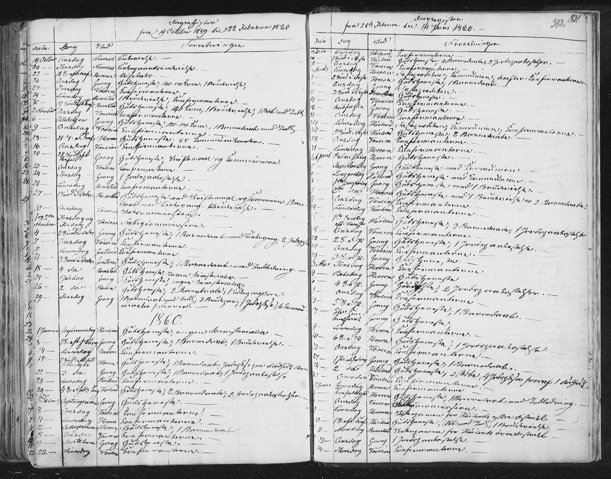 Ministerialprotokoller, klokkerbøker og fødselsregistre - Nord-Trøndelag, SAT/A-1458/758/L0513: Parish register (official) no. 758A02 /1, 1839-1868, p. 312
