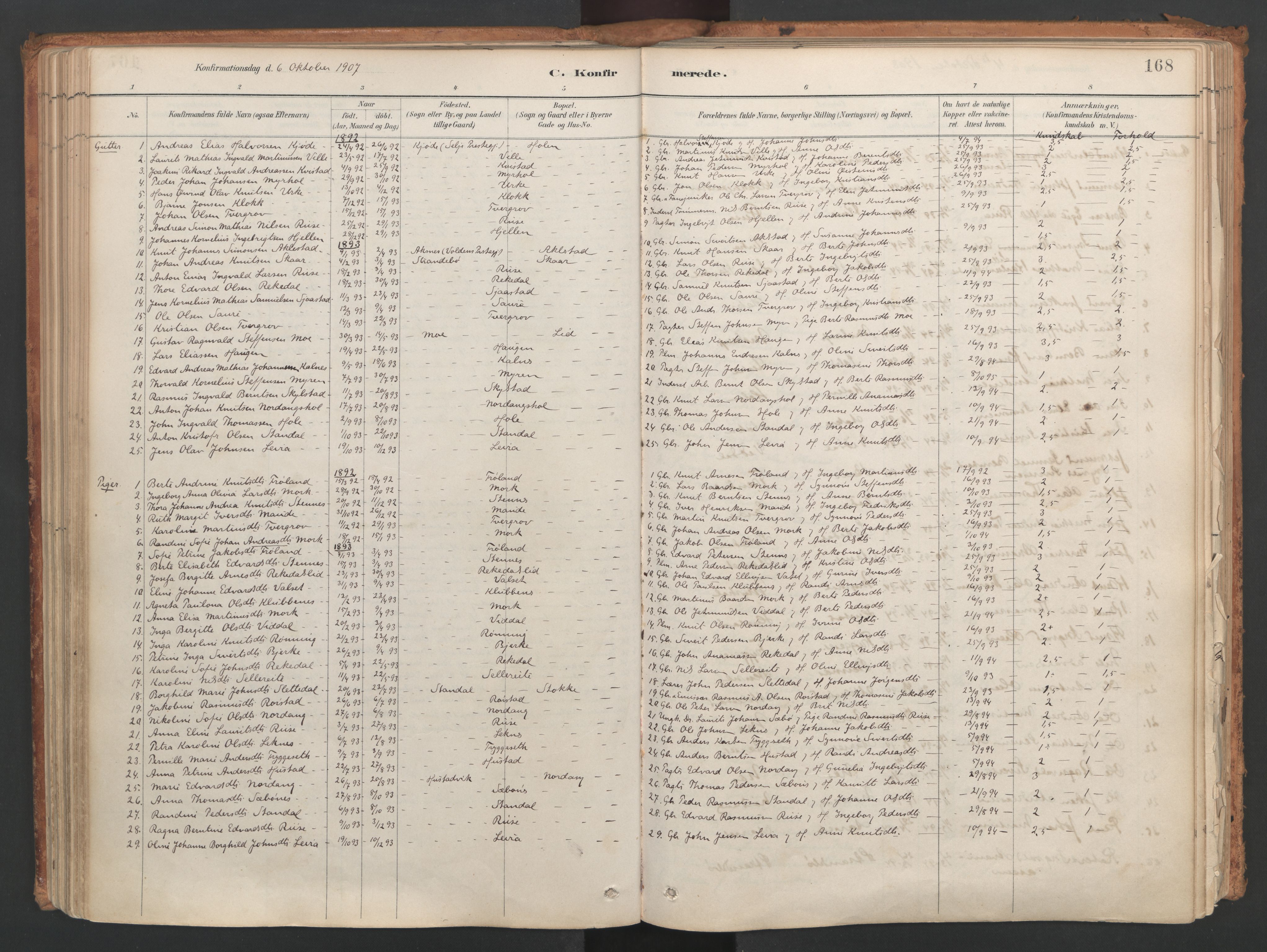 Ministerialprotokoller, klokkerbøker og fødselsregistre - Møre og Romsdal, AV/SAT-A-1454/515/L0211: Parish register (official) no. 515A07, 1886-1910, p. 168