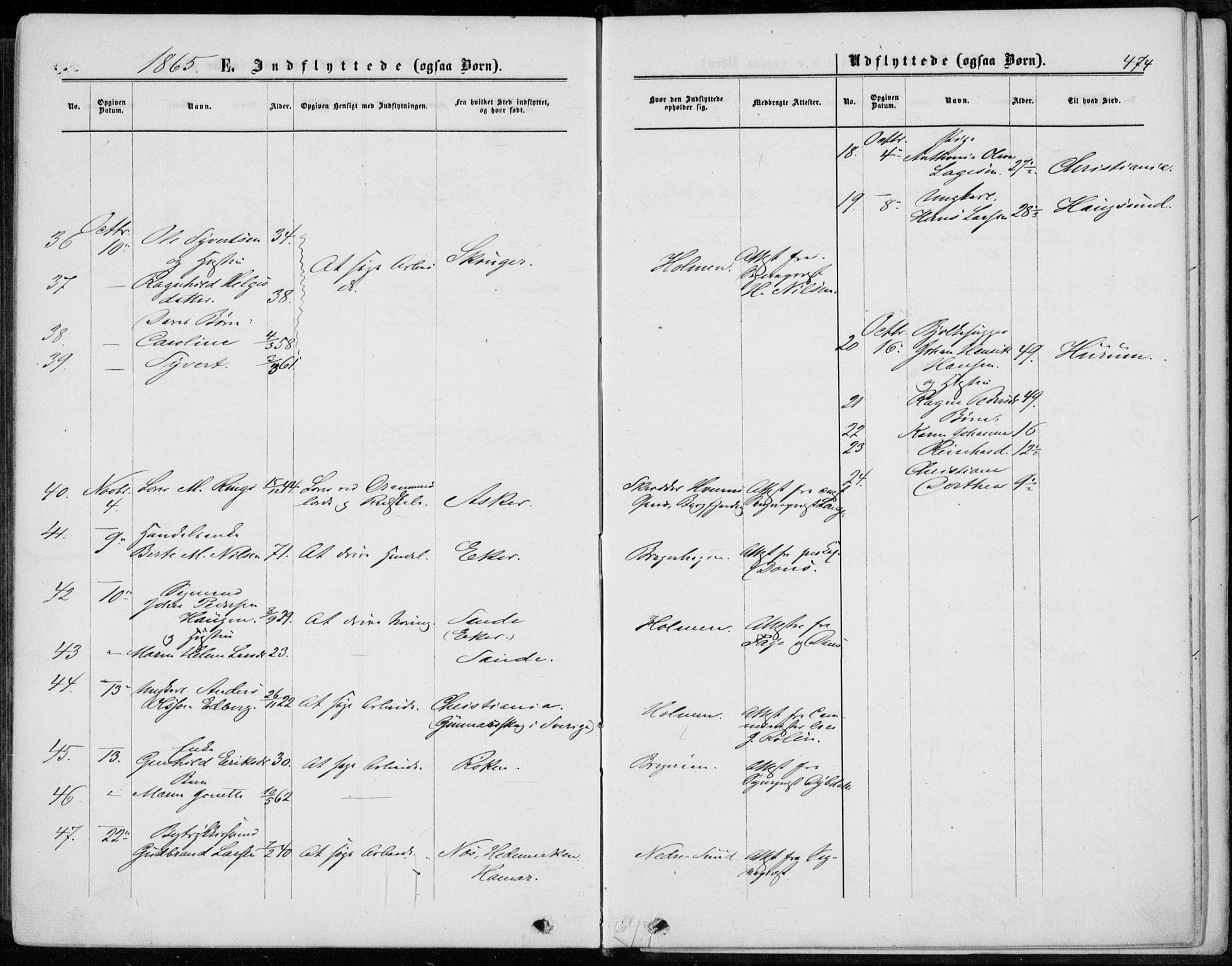 Bragernes kirkebøker, AV/SAKO-A-6/F/Fb/L0003: Parish register (official) no. II 3, 1860-1868, p. 474