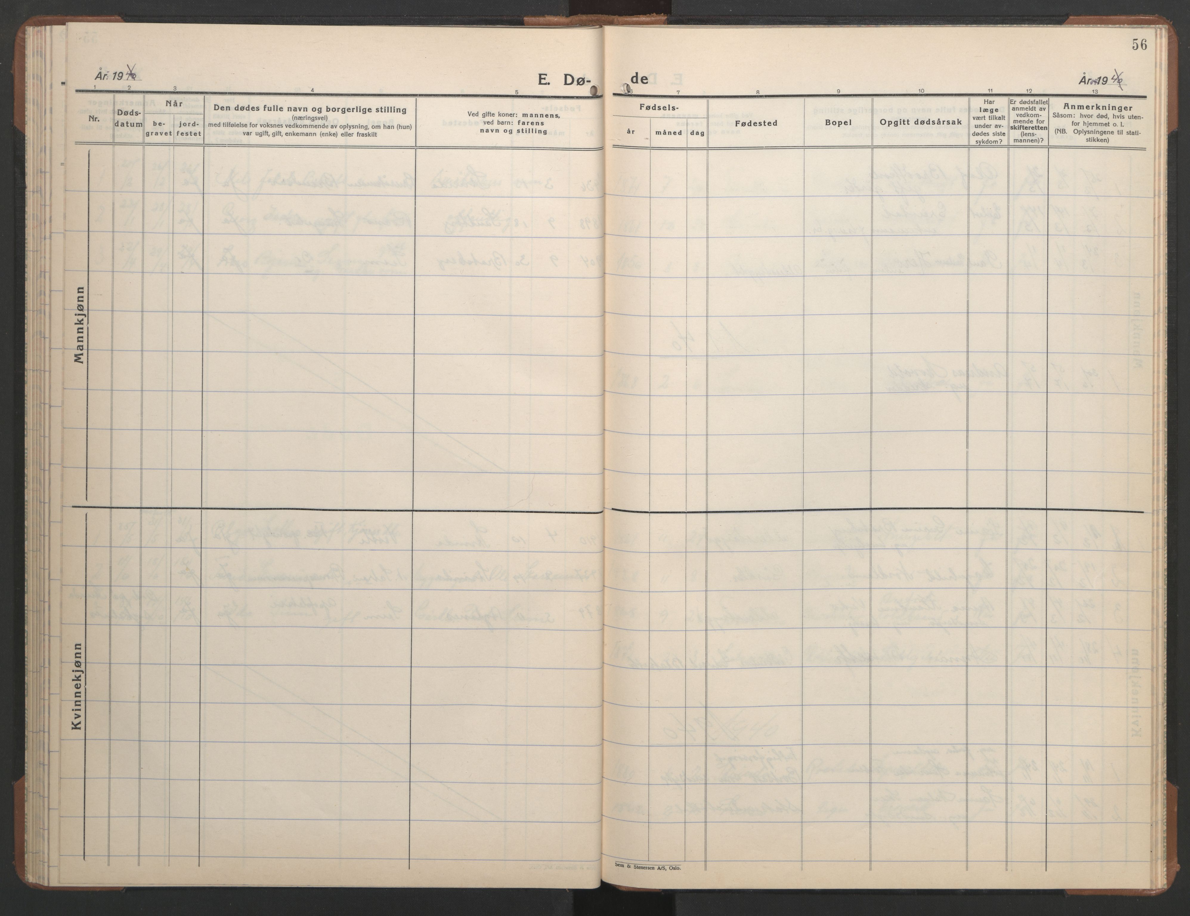 Ministerialprotokoller, klokkerbøker og fødselsregistre - Sør-Trøndelag, SAT/A-1456/608/L0343: Parish register (copy) no. 608C09, 1938-1952, p. 56