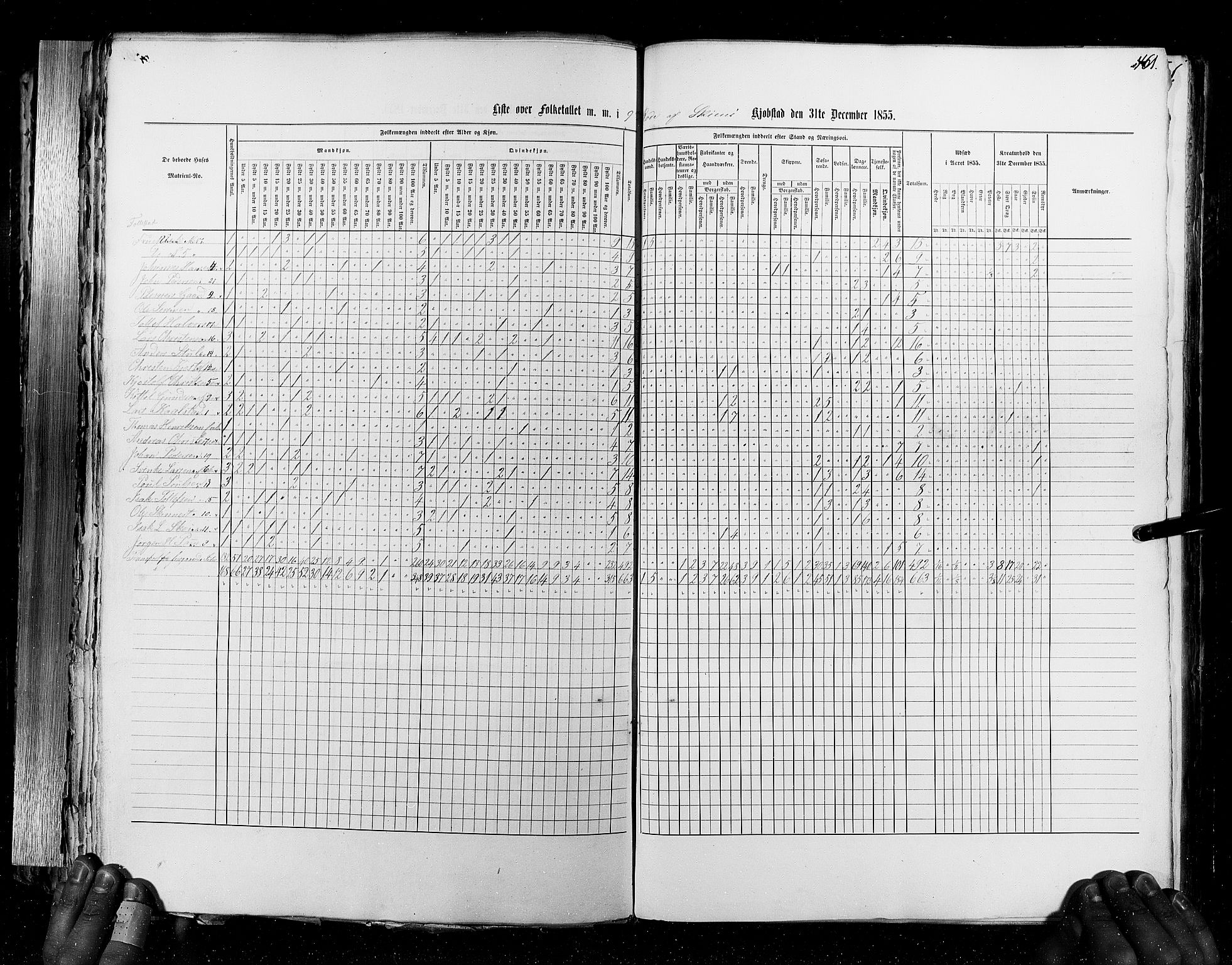 RA, Census 1855, vol. 7: Fredrikshald-Kragerø, 1855, p. 461