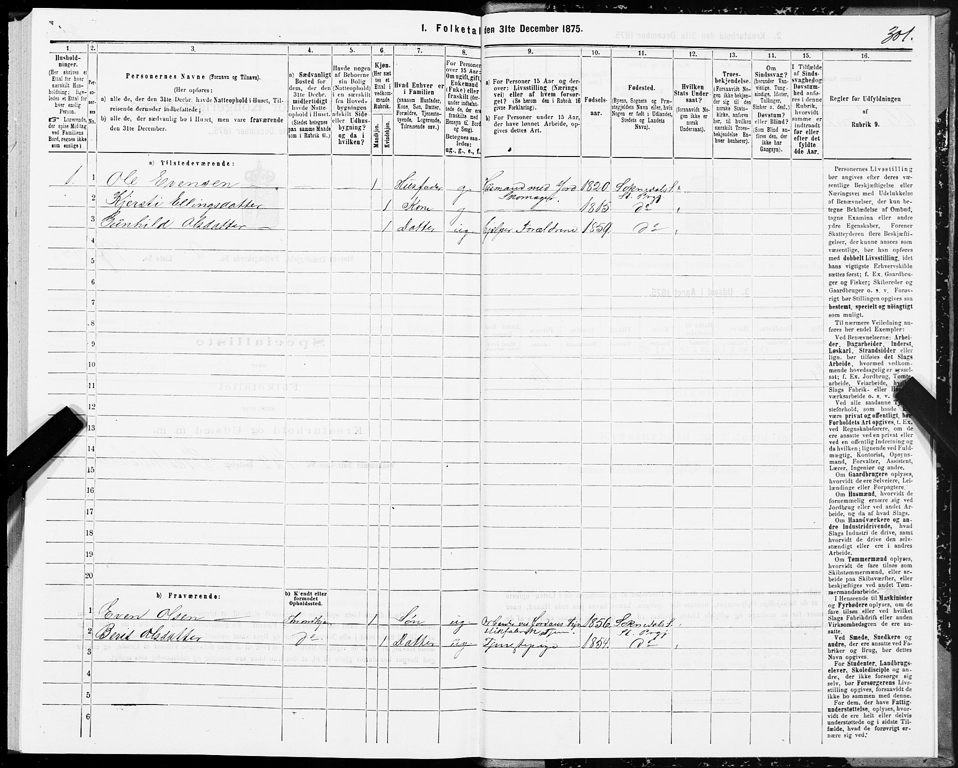 SAT, 1875 census for 1648P Støren, 1875, p. 7301