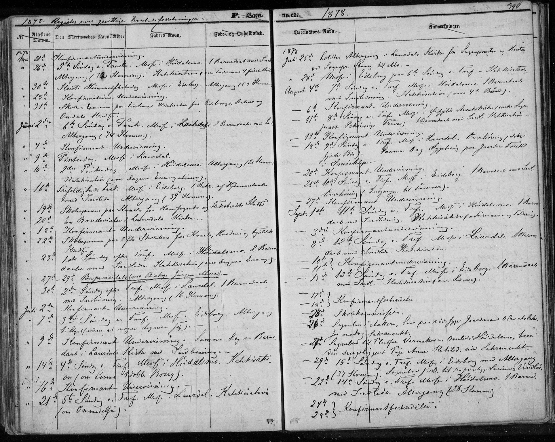 Lårdal kirkebøker, AV/SAKO-A-284/F/Fa/L0006: Parish register (official) no. I 6, 1861-1886, p. 390