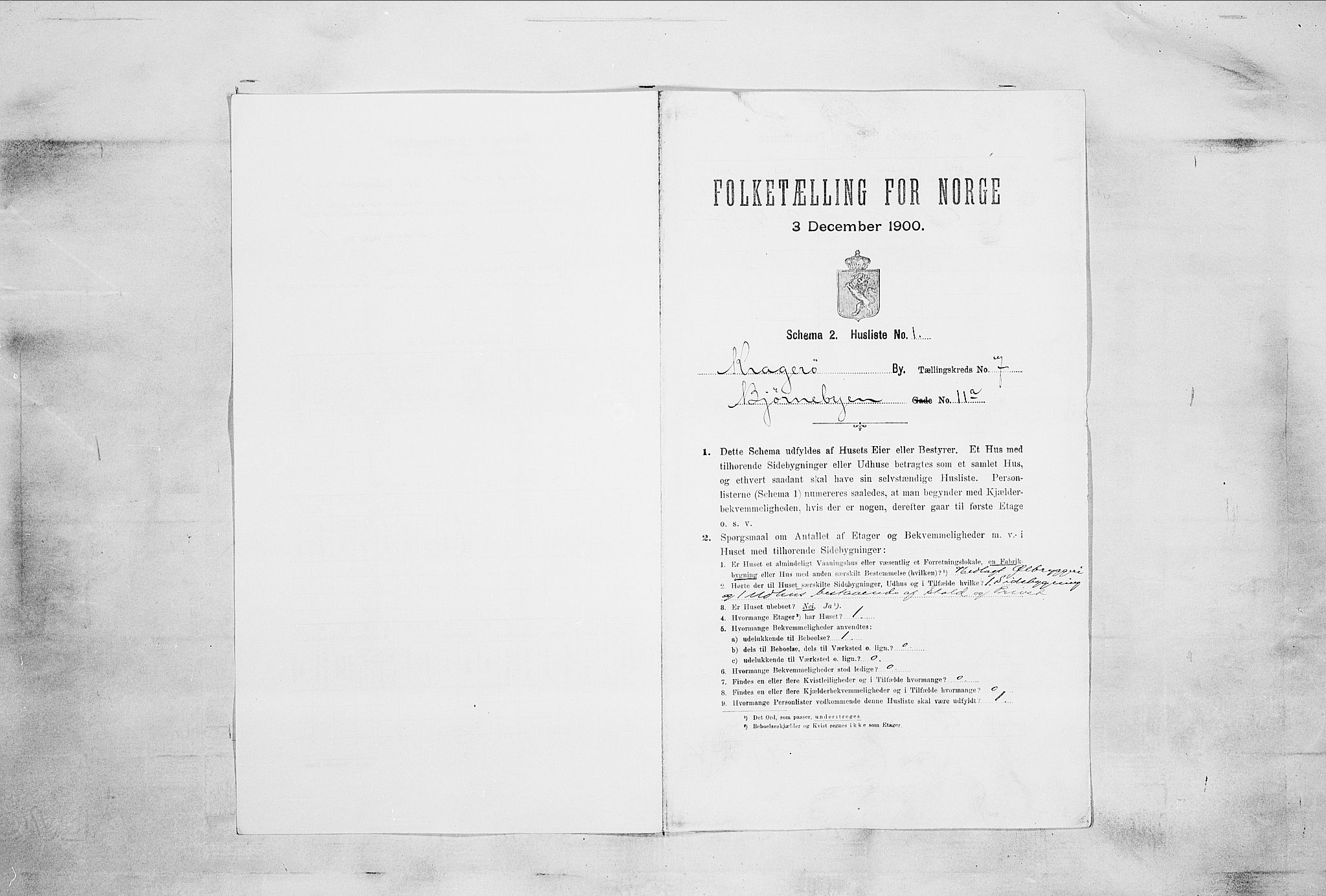 SAKO, 1900 census for Kragerø, 1900, p. 850