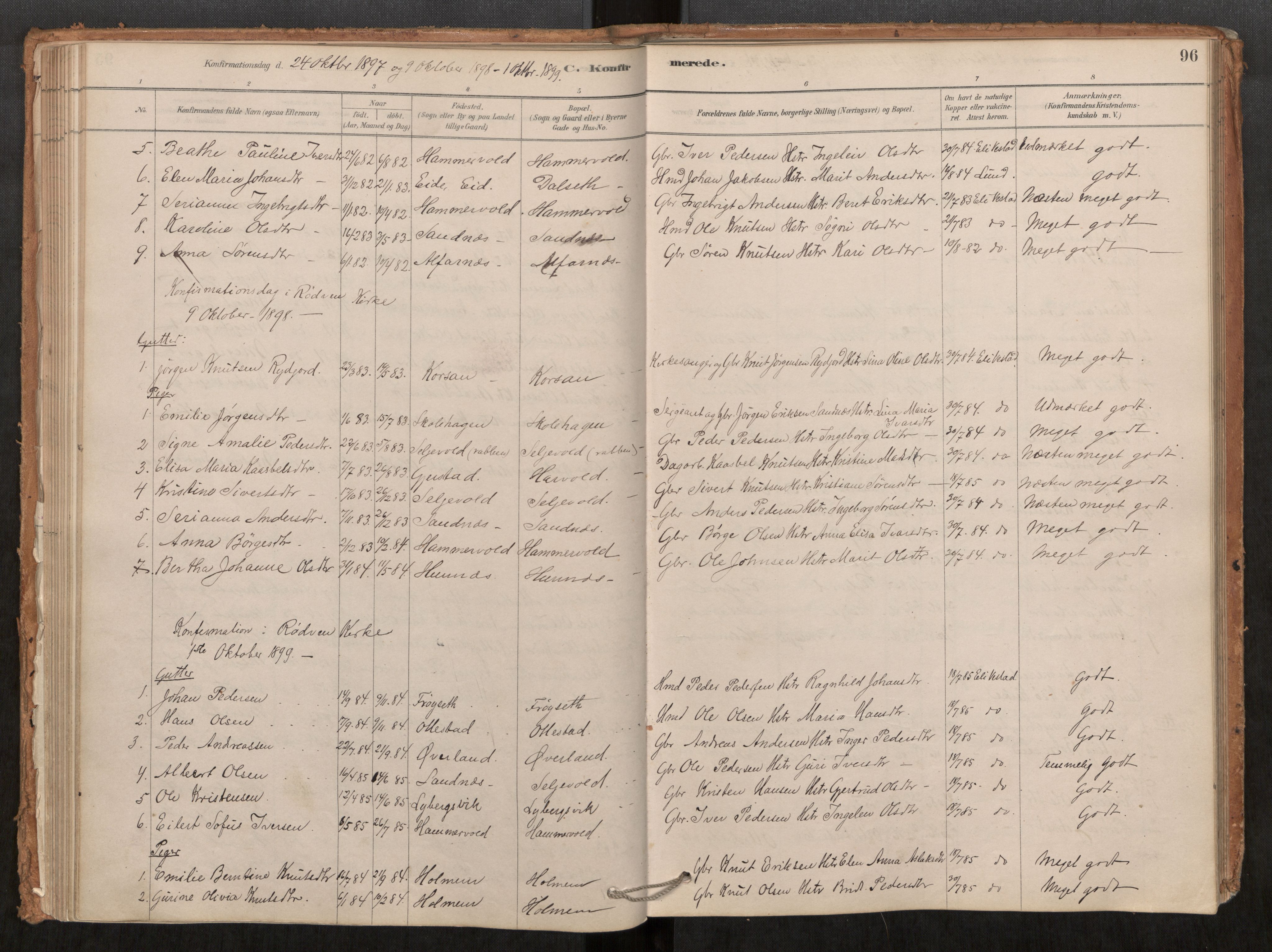 Ministerialprotokoller, klokkerbøker og fødselsregistre - Møre og Romsdal, SAT/A-1454/548/L0615: Parish register (official) no. 548A02, 1878-1906, p. 96