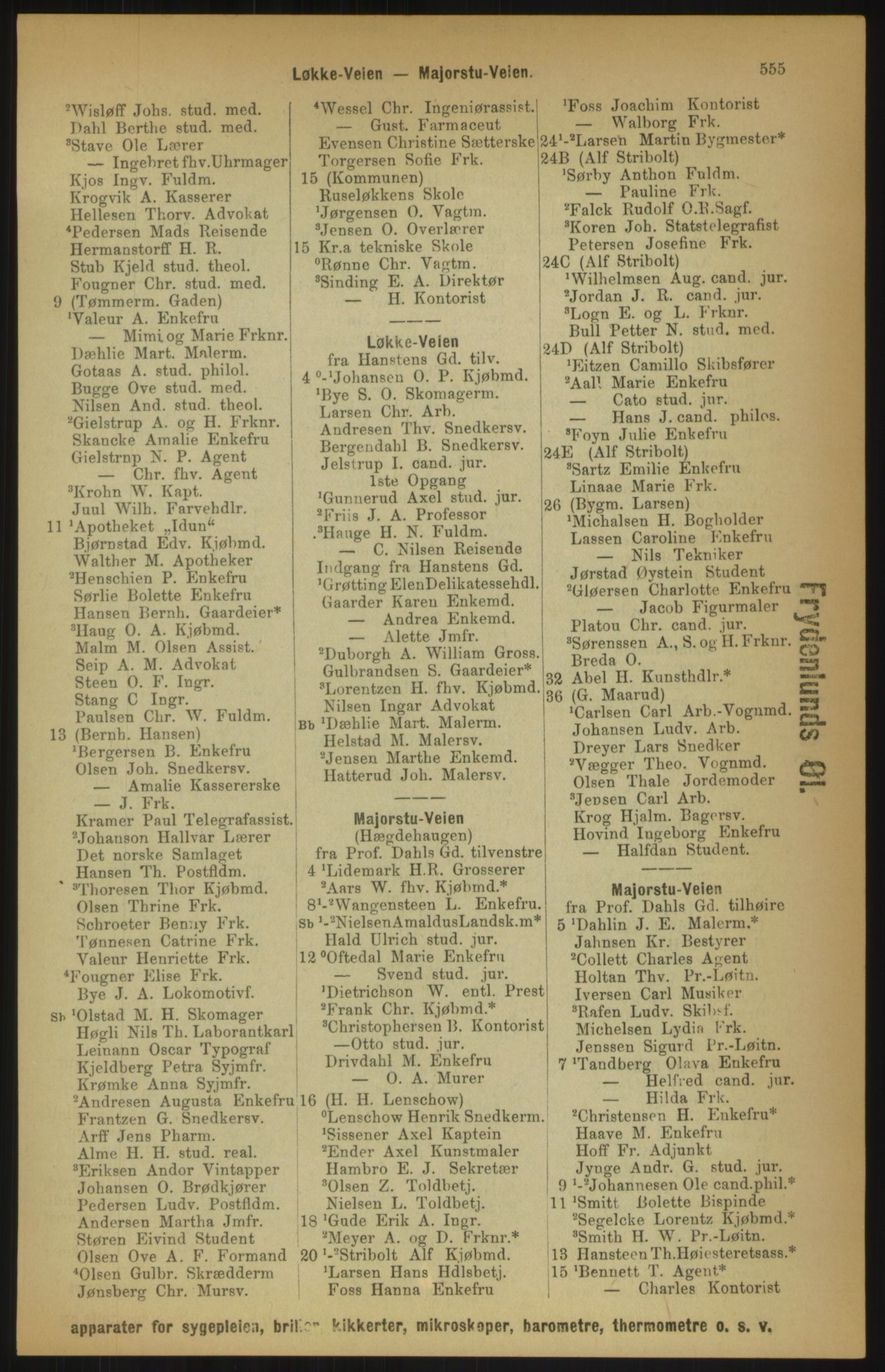 Kristiania/Oslo adressebok, PUBL/-, 1891, p. 555