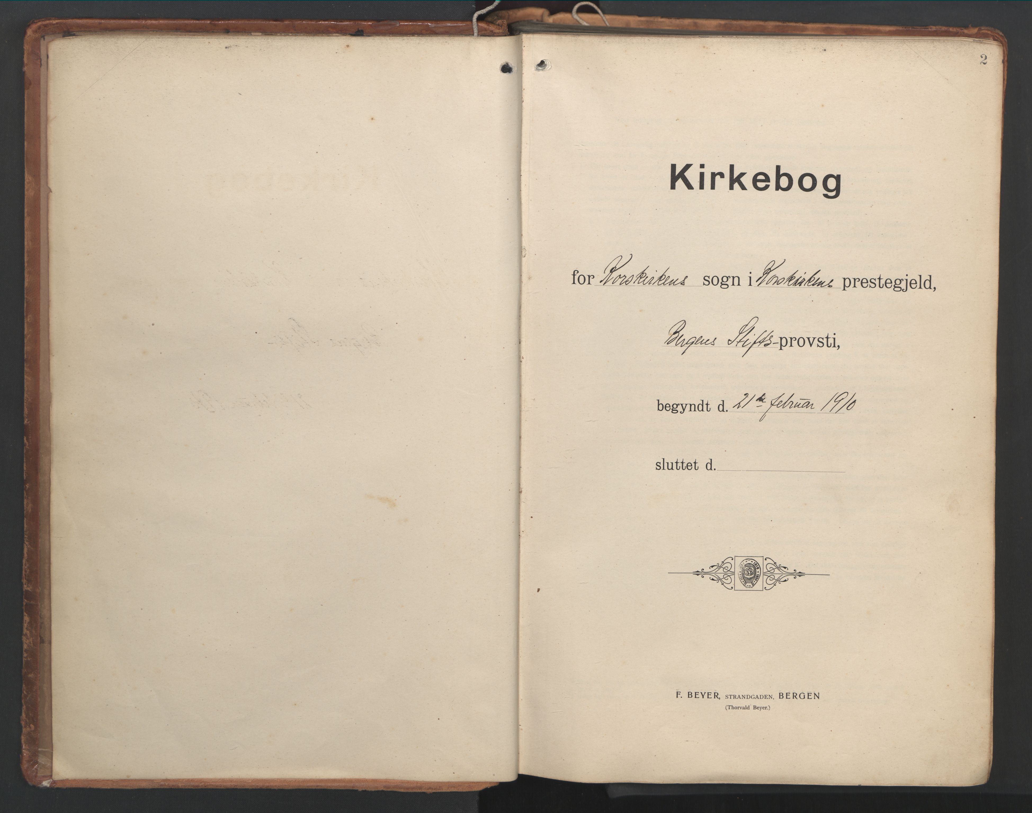Korskirken sokneprestembete, SAB/A-76101/H/Hab: Parish register (copy) no. E 5, 1910-1956, p. 1b-2a