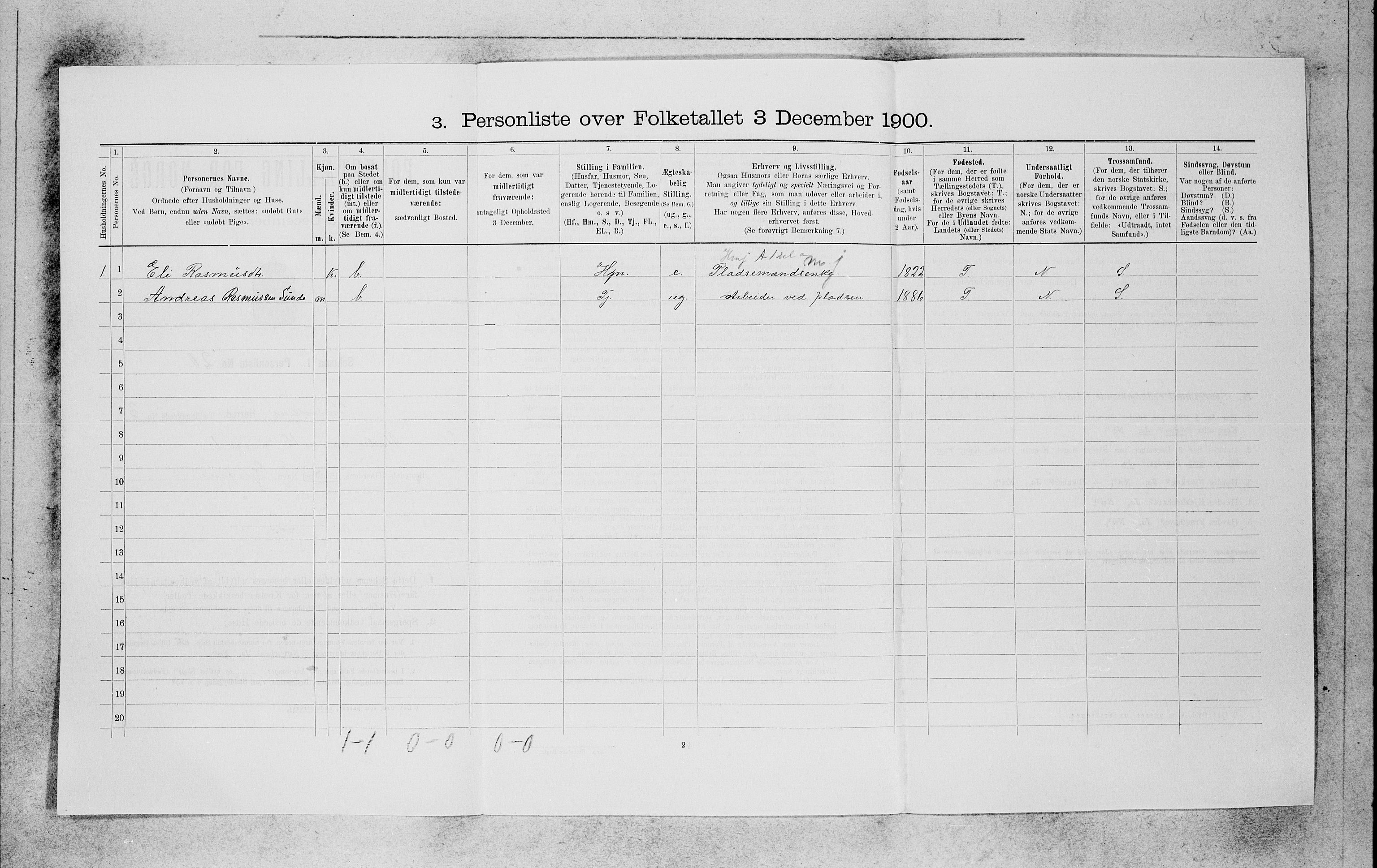 SAB, 1900 census for Innvik, 1900, p. 318