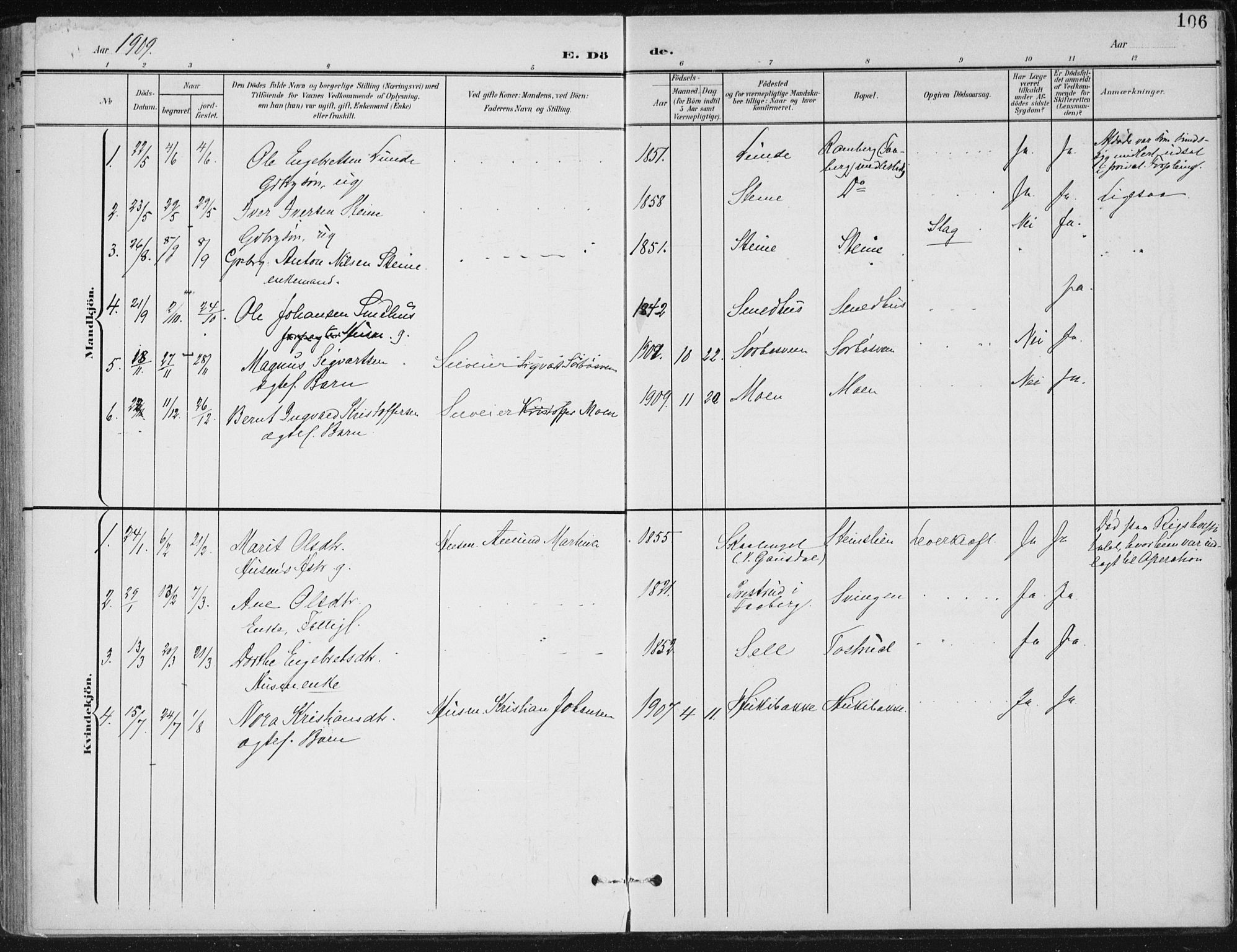 Østre Gausdal prestekontor, SAH/PREST-092/H/Ha/Haa/L0005: Parish register (official) no. 5, 1902-1920, p. 106